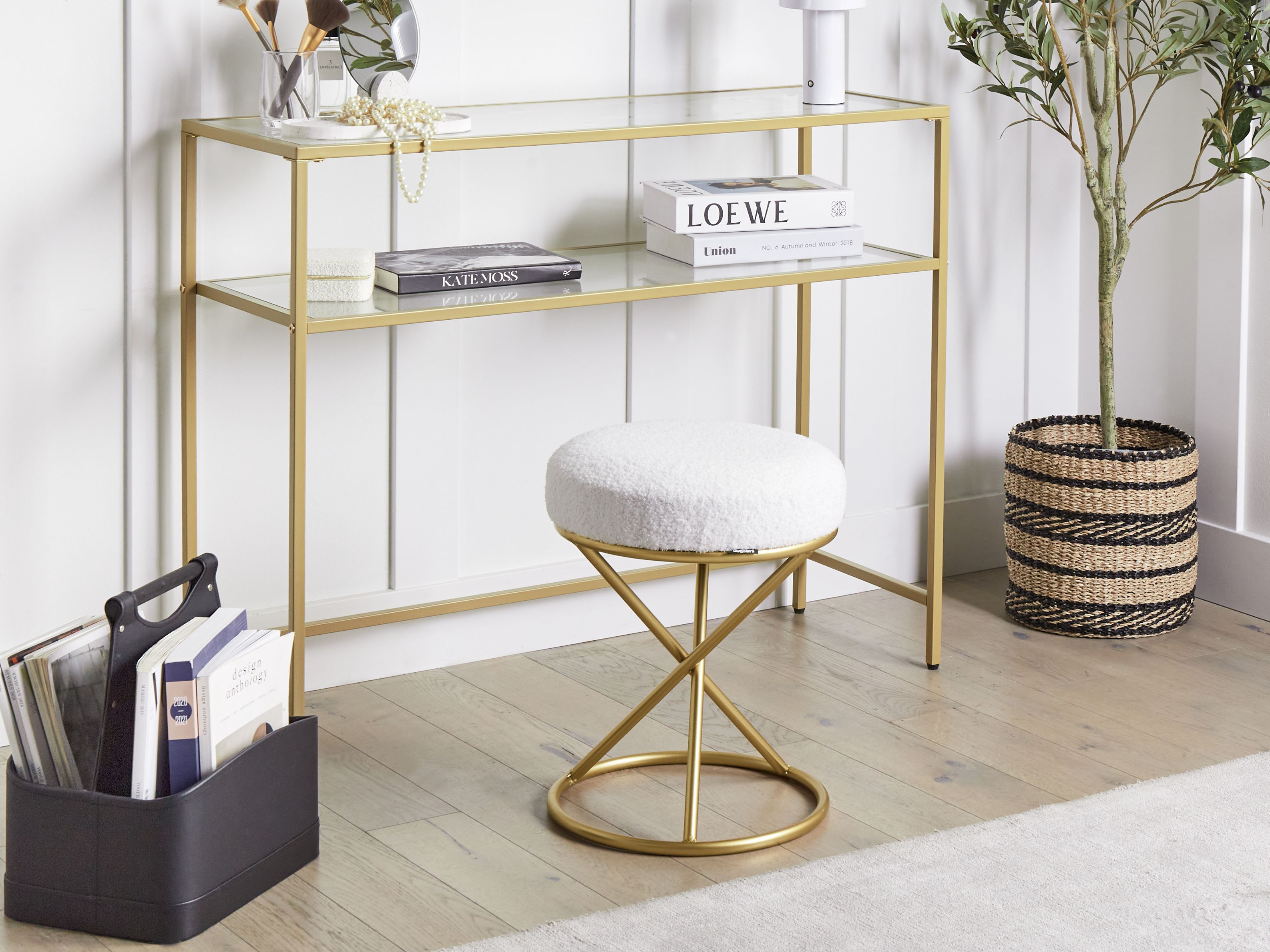 Footstool PRESHO Boucle Off-White