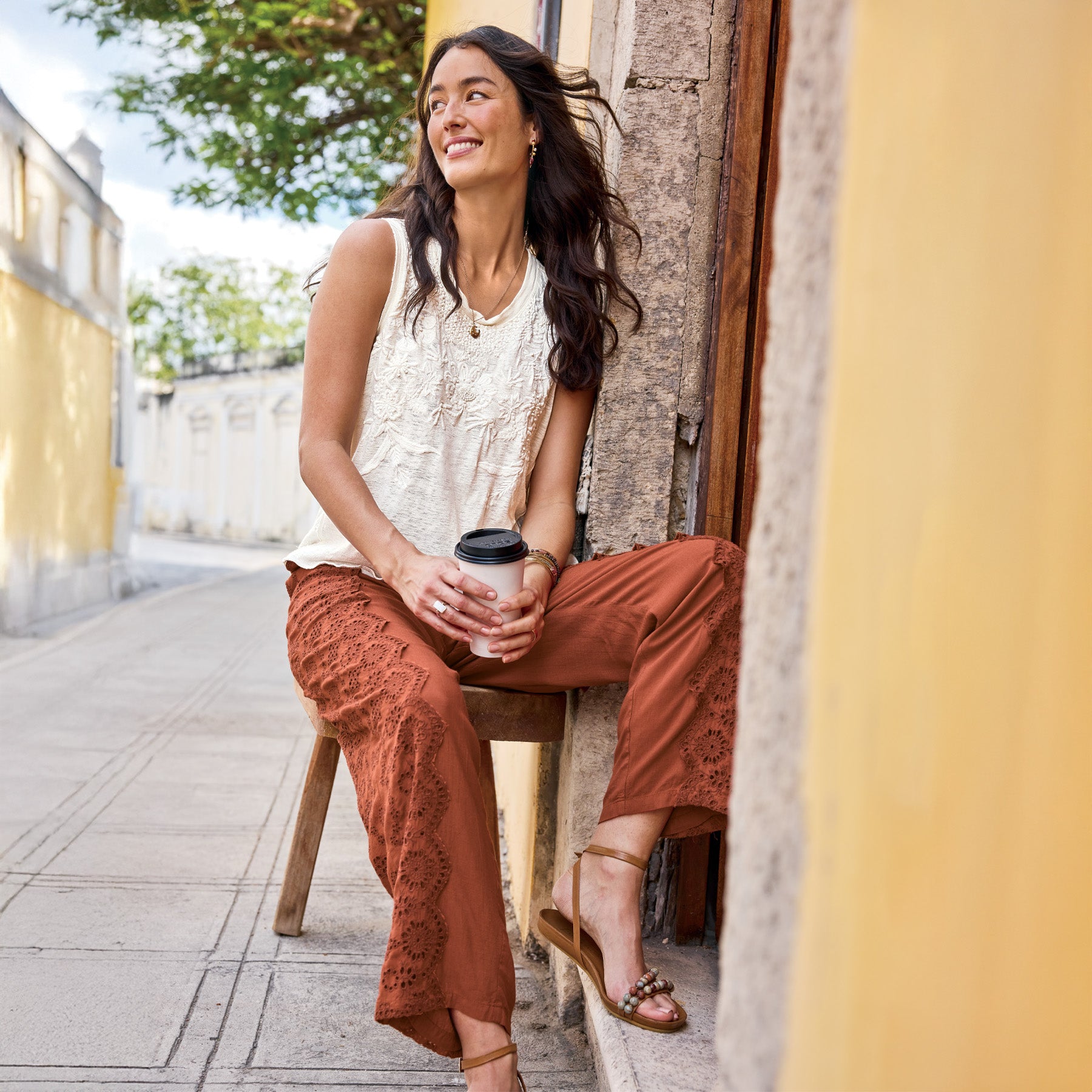 Suvi Eyelet Pants, Petite - Sundance Clothing