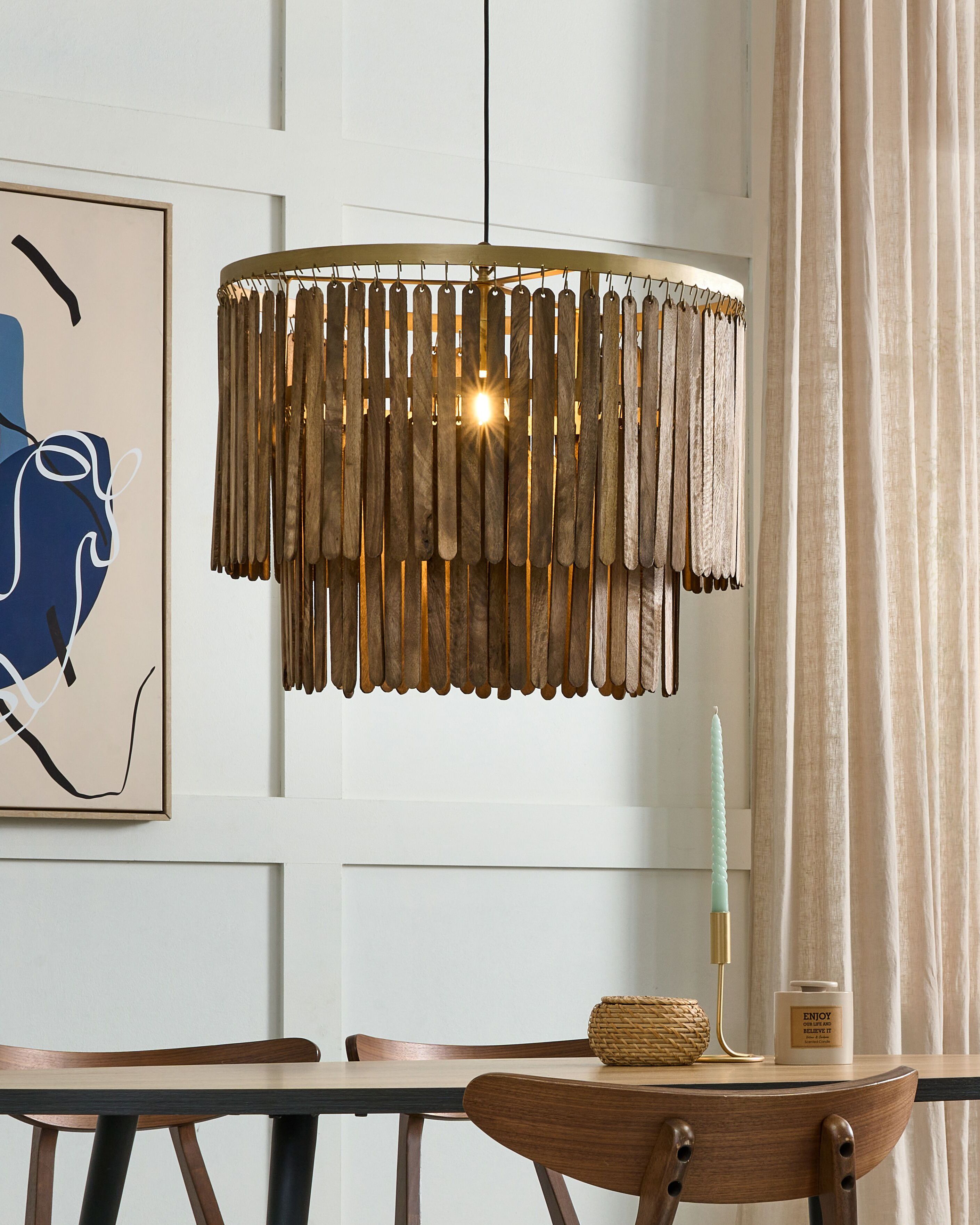 Pendant Lamp KAVERI Mango Wood Brown