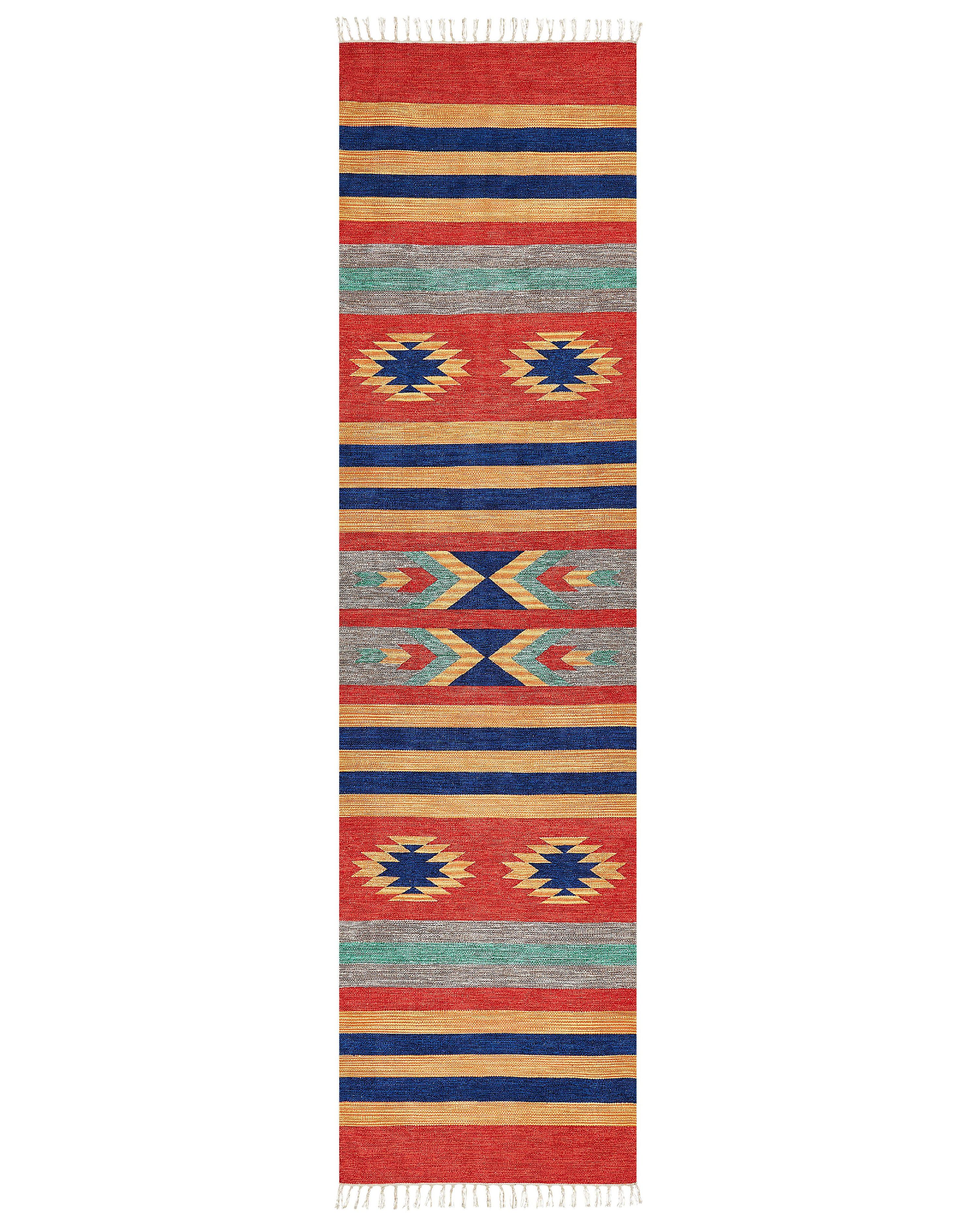 Rug HATIS Multicolour 80 x 300 cm Cotton Kilim