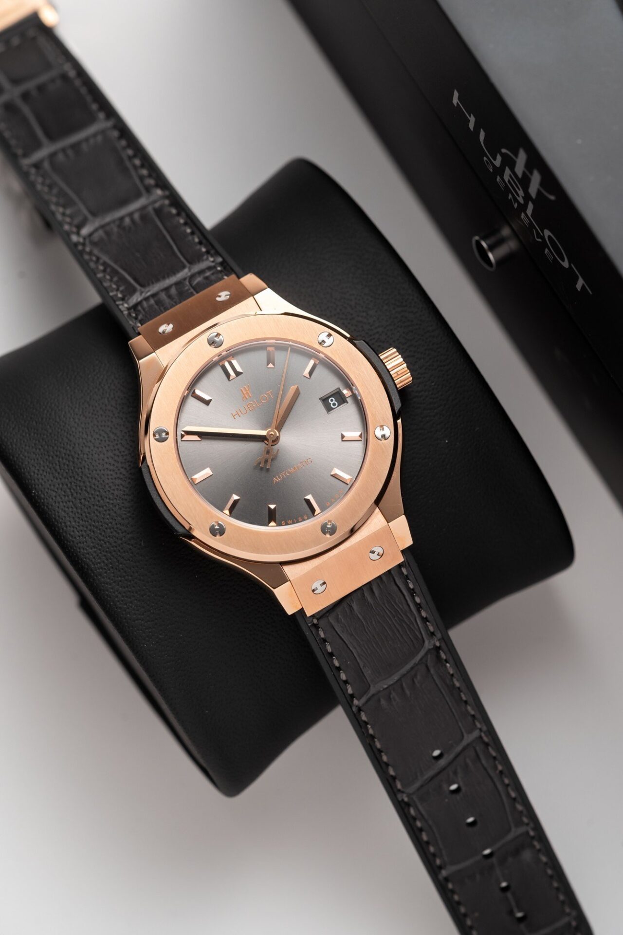 Hublot Classic Fusion King Gold Gray Dial Replica Watch JJF Factory 38mm - Elite Watch Atelier