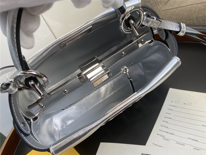 Fendi peekaboo mini silver Shoulder Bag - Replicaclubs