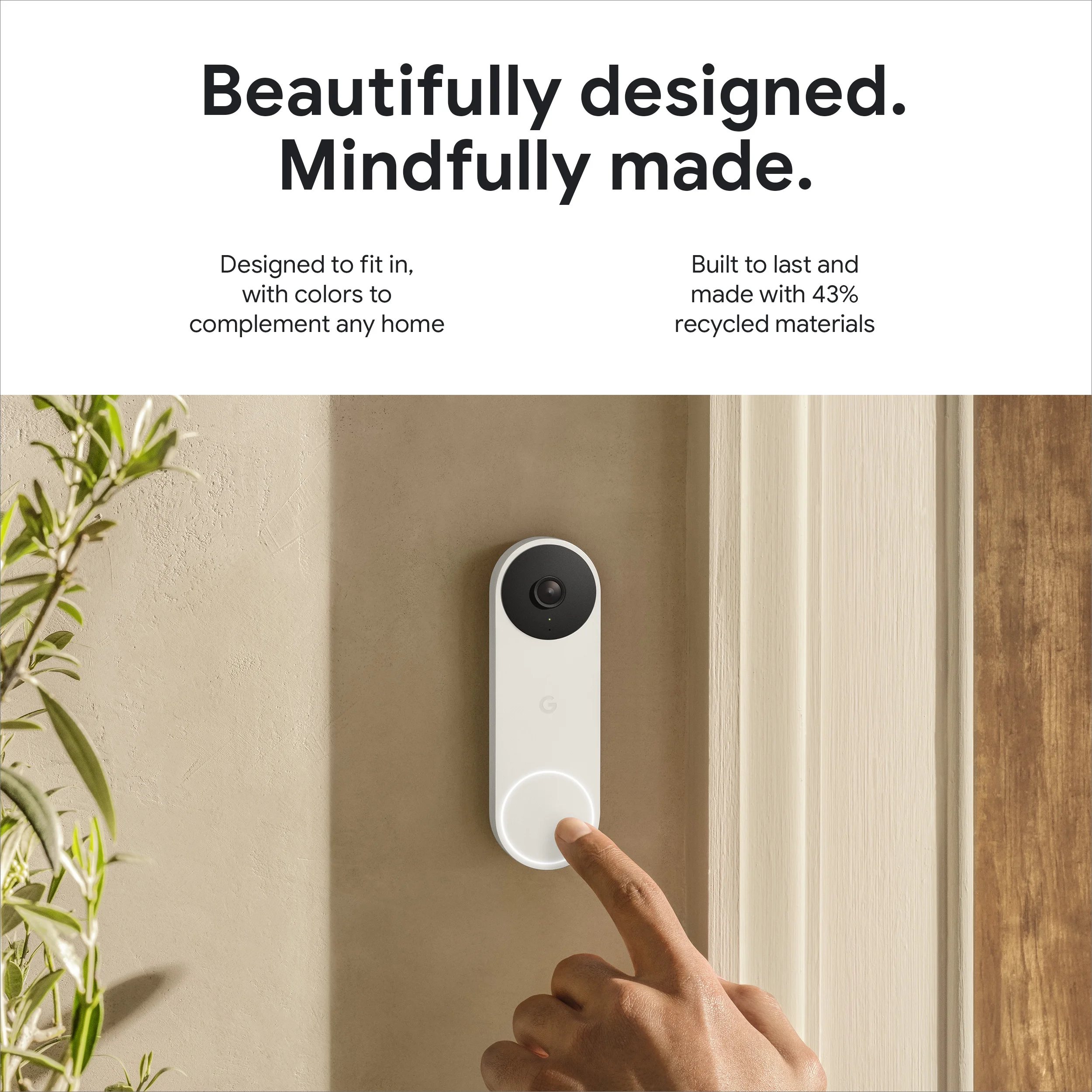 Google Nest Doorbell (Wired, 2nd gen) - Video Doorbell Camera - Doorbell Security Camera - Snow - Image 22