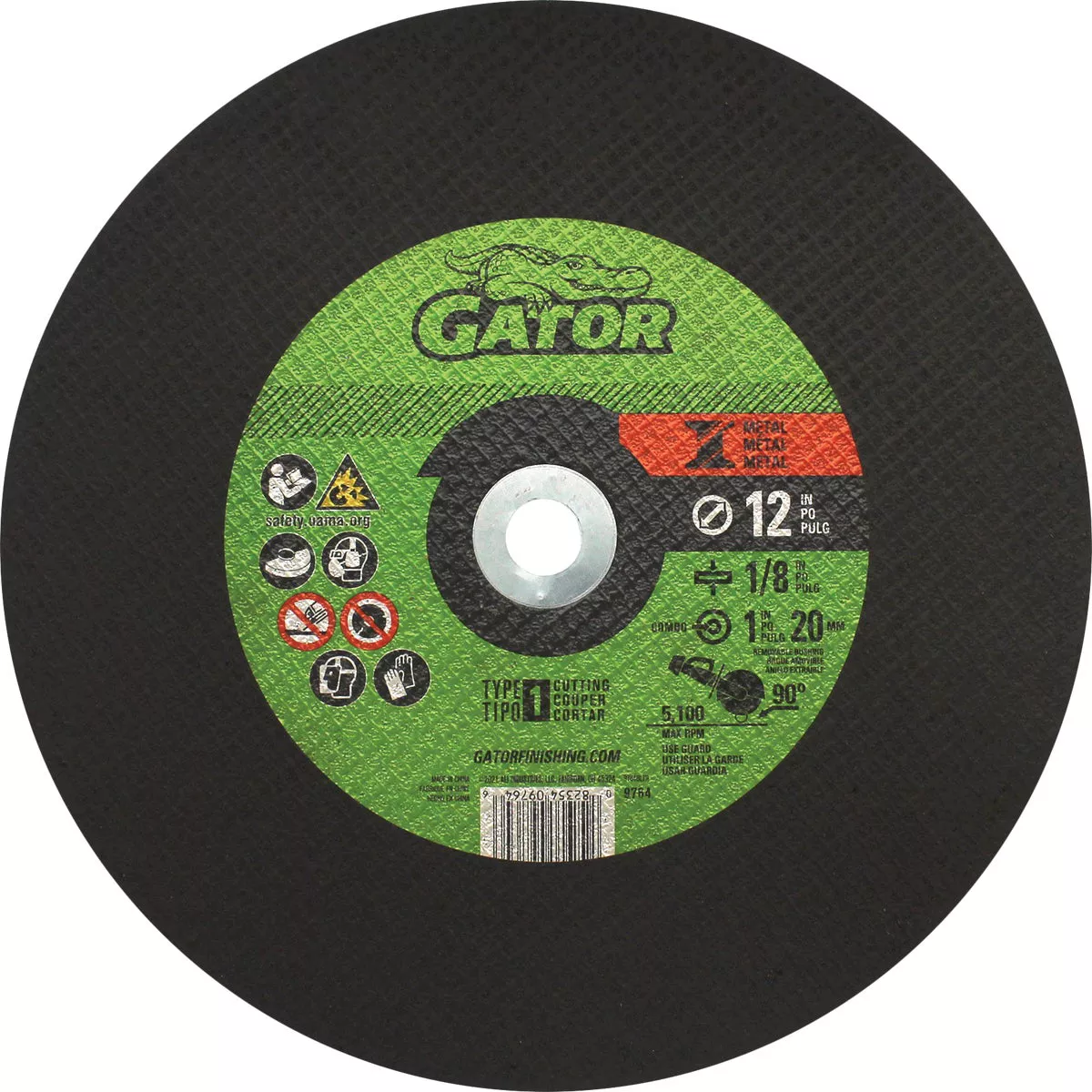 Gator Blade 12 In. x 1/8 In. x 1 In. Metal Cut-Off Wheel