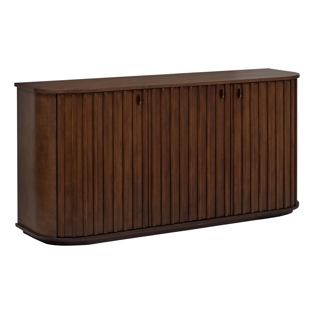 Sideboard 3 doors 1 shelf "Rikaya" Mahogany Brown, 160x45 cm