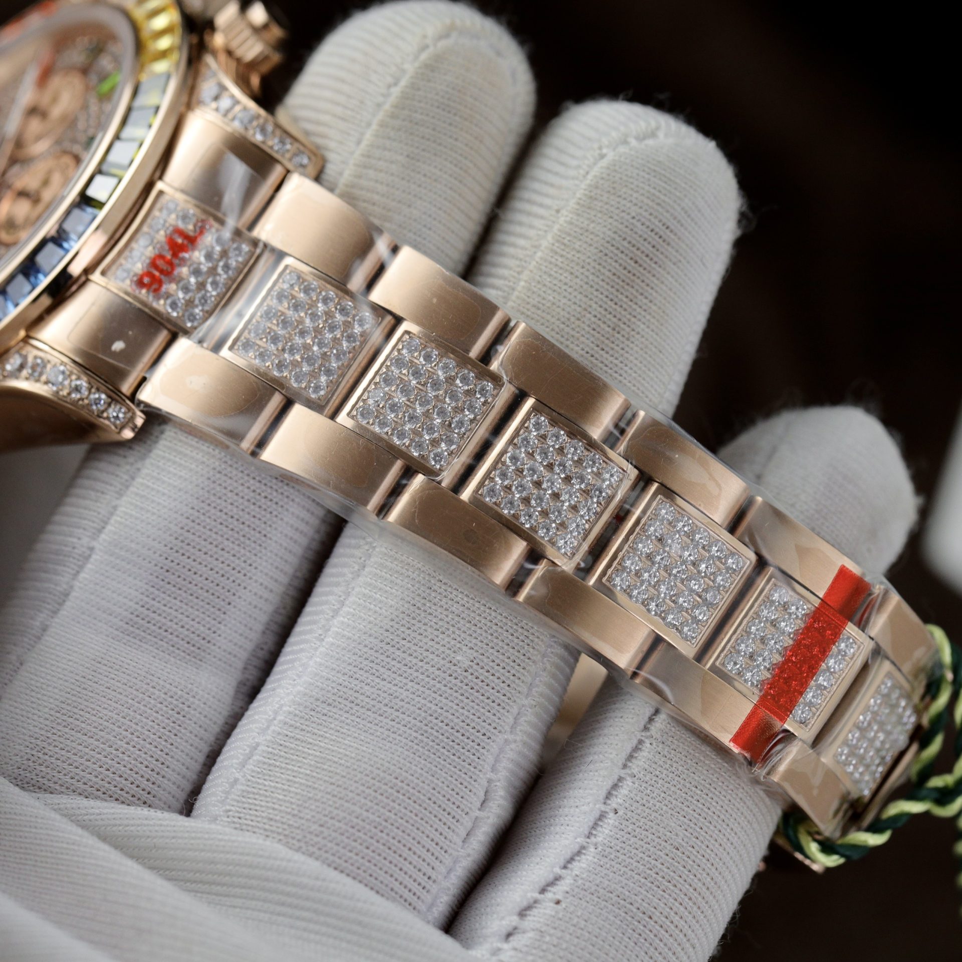 Rolex Replica 1:1 Watch Daytona Rainbow Full CZ Stone High Quality 40mm - Elite Watch Atelier