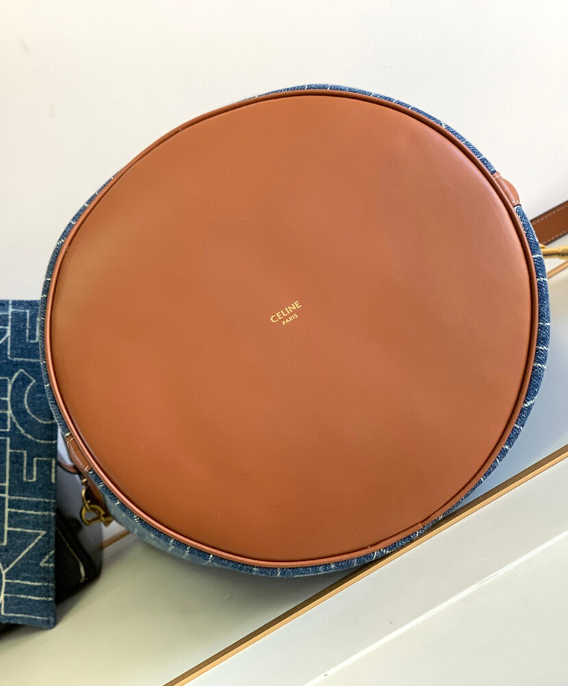 Celine Bucket 16 Bag In Denim With Celine All-Over Print Blue1:1High-quality replica