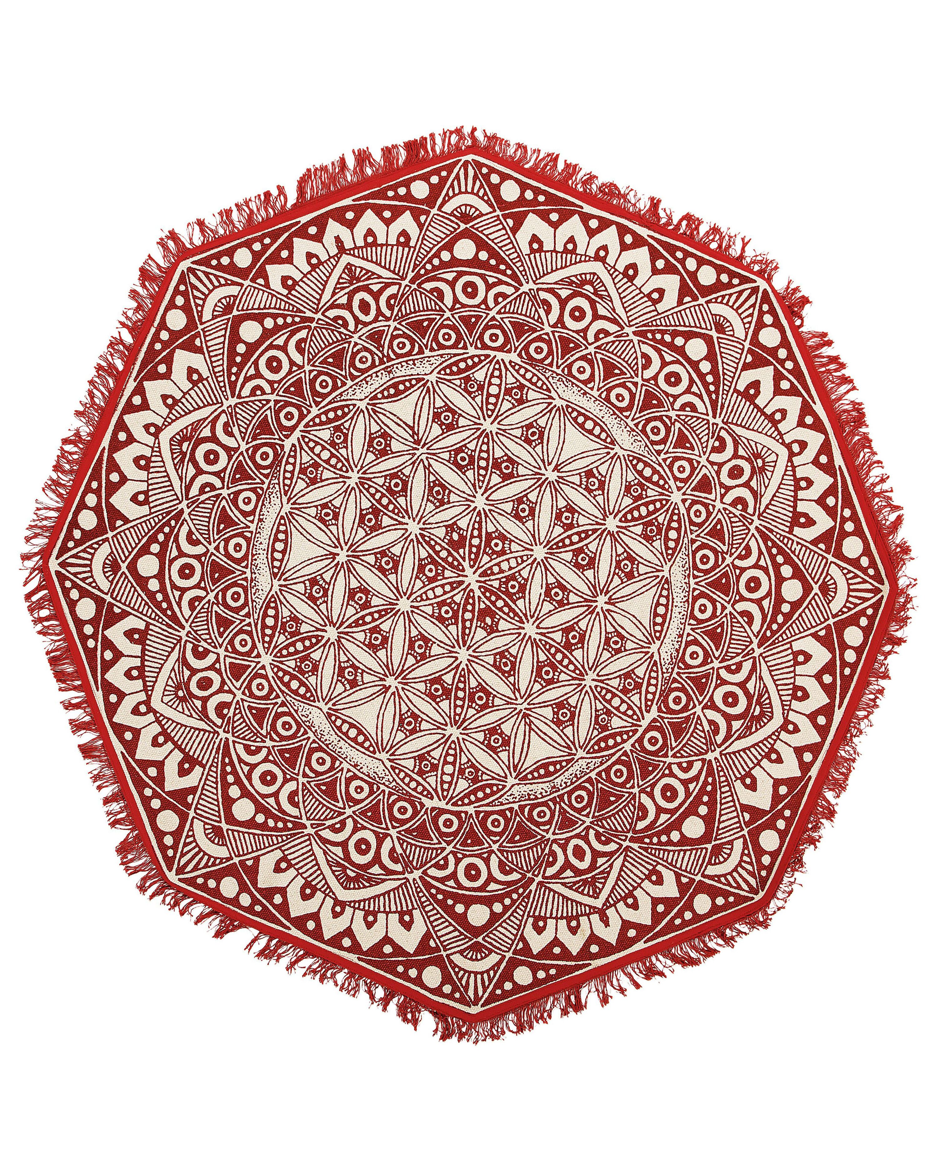 Rug MEZITILI Red ø 120 cm Cotton