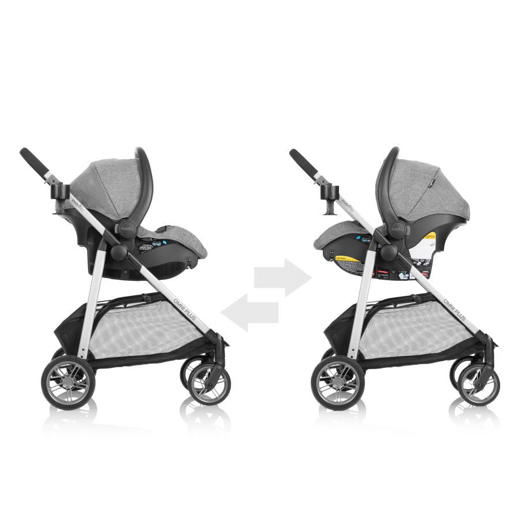 Evenflo Omni Plus Modular Travel System with LiteMax Sport Infant Car Seat, Mylar Gray, Unisex - Image 47