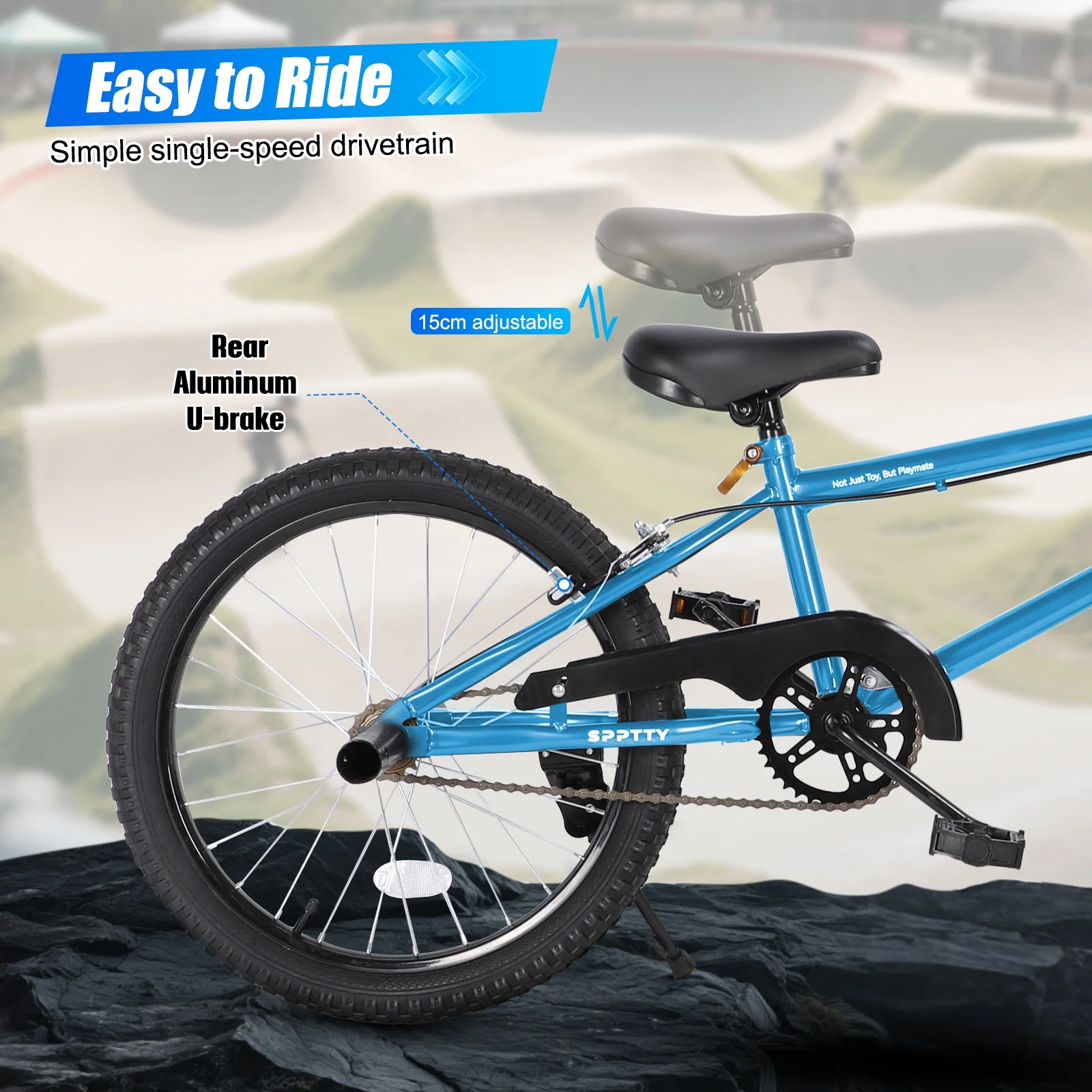SPPTTY 20" Freestyle BMX Bike with 4 Pegs,Kids Bicycle for Teen Beginner, Age 7-14 Years,Multicolor - Image 20