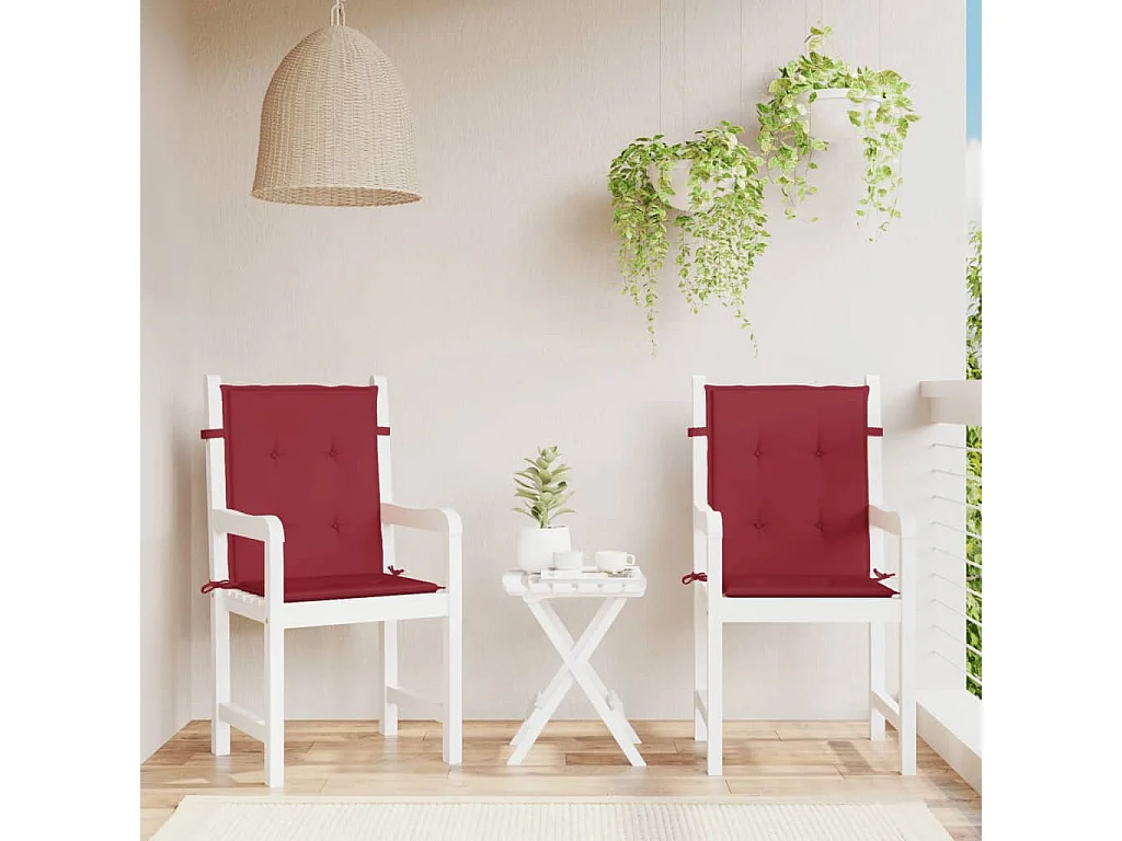 Coussins de chaise de jardin à dossier bas lot de 2