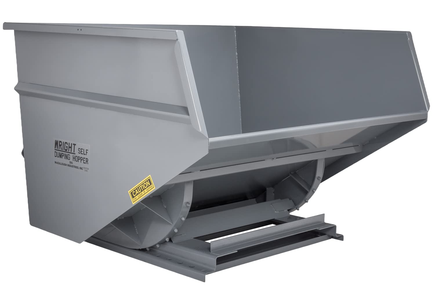 Wright 40099 4 Cu Yd Gray HD Self Dumping Forklift Hopper with Heavy Gauge Base