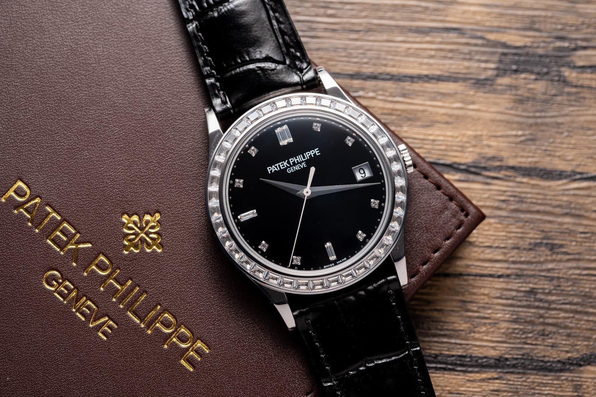 Patek Philippe Calatrava 5298P Replica 1:1 Watch Black With Stone Bezel 38mm - Top club