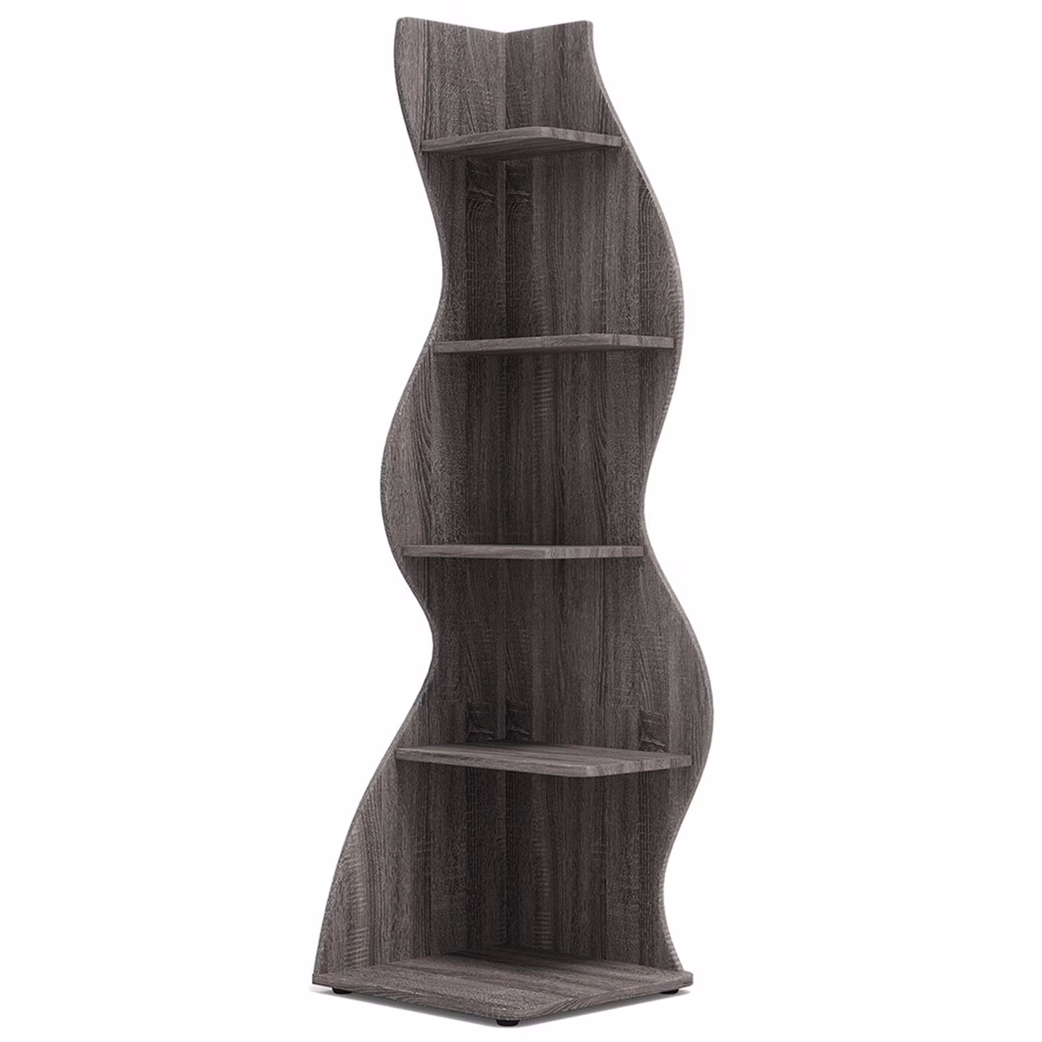 Finihen 5-Tier Corner Bookcase, Wood Bookshelf Storage Organizer, 70" Tall Display Standing Shelf Unit for Bedroom, Living Room, Green - Image 7