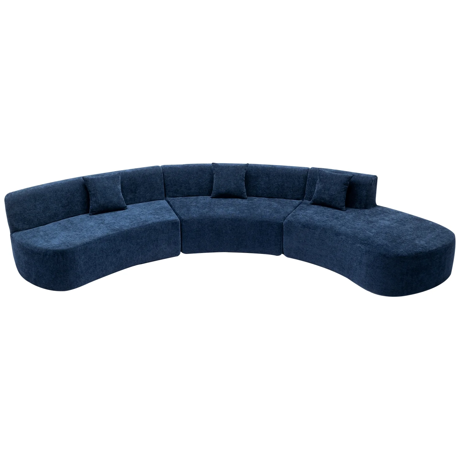 Harper & Bright Designs Modern Curved Floor Sofa Set, Modular Sectional Sponge Couch for Living Room, 2 PC Free Combination No Assembly Foam-Filled Sofa, Beige - Image 72