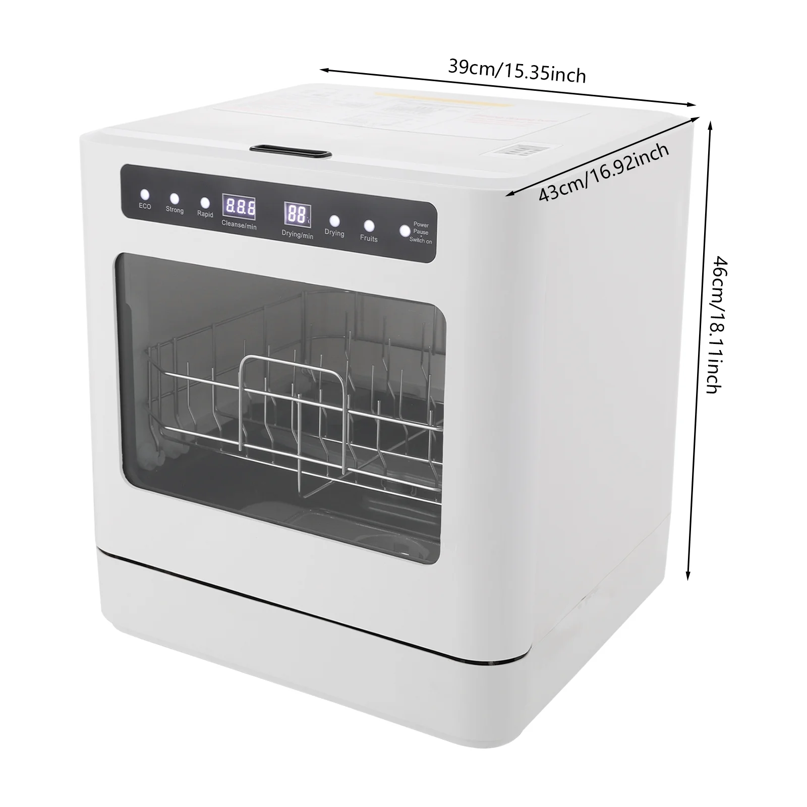White Portable Mini Dishwasher, Countertop Dishwasher, Household Mini Dishwasher for Homes, Apartments