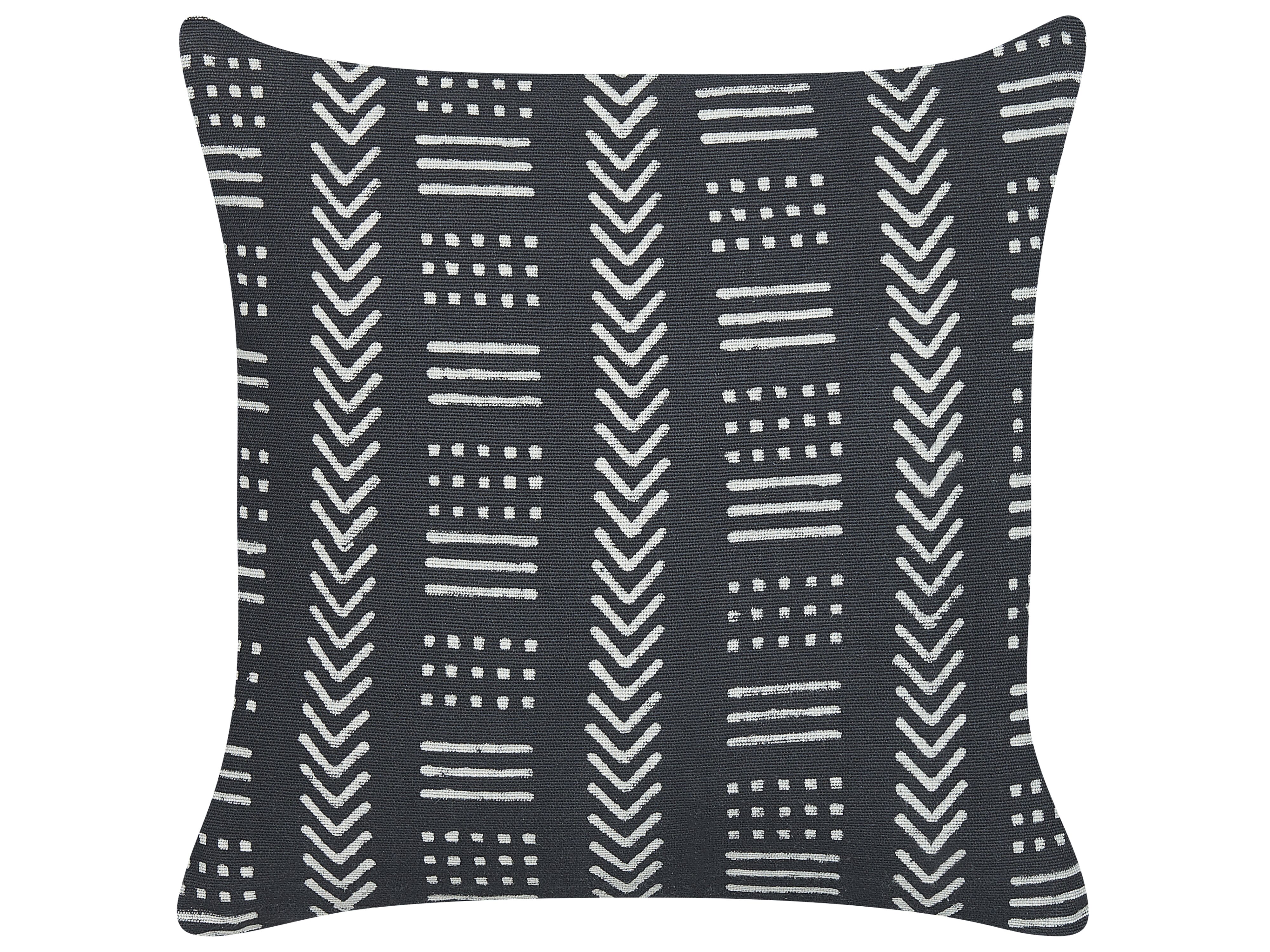 Throw Cushion BENZOIN Cotton 45 x 45 cm Black Geometric Pattern
