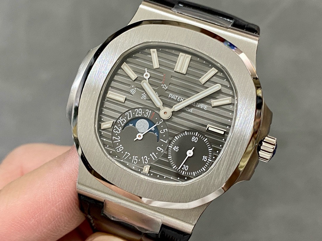 Patek Philippe Best Replica Watch Nautilus 5712 Gray Dial Leather Strap PPF 40mm - Top club