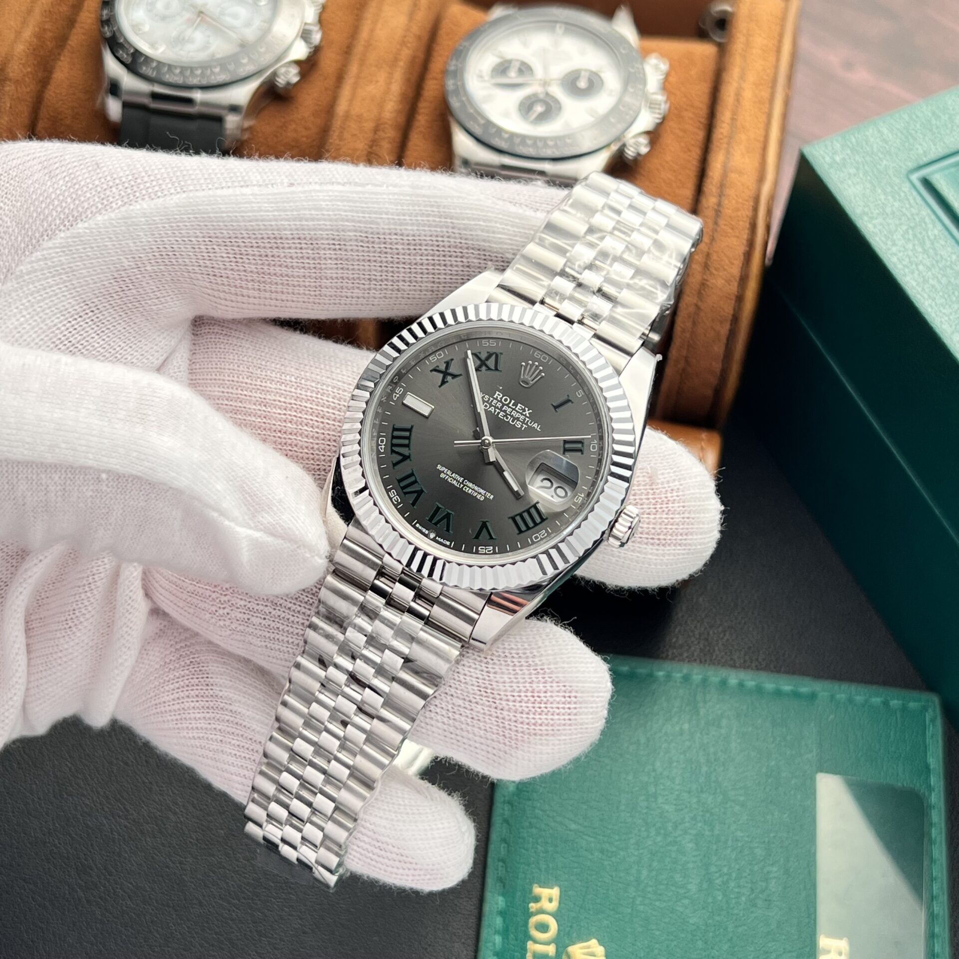 Rolex Datejust 126334 Replica 1:1 Watch Wimbledon Dial Factory Clean 41mm - Elite Watch Atelier