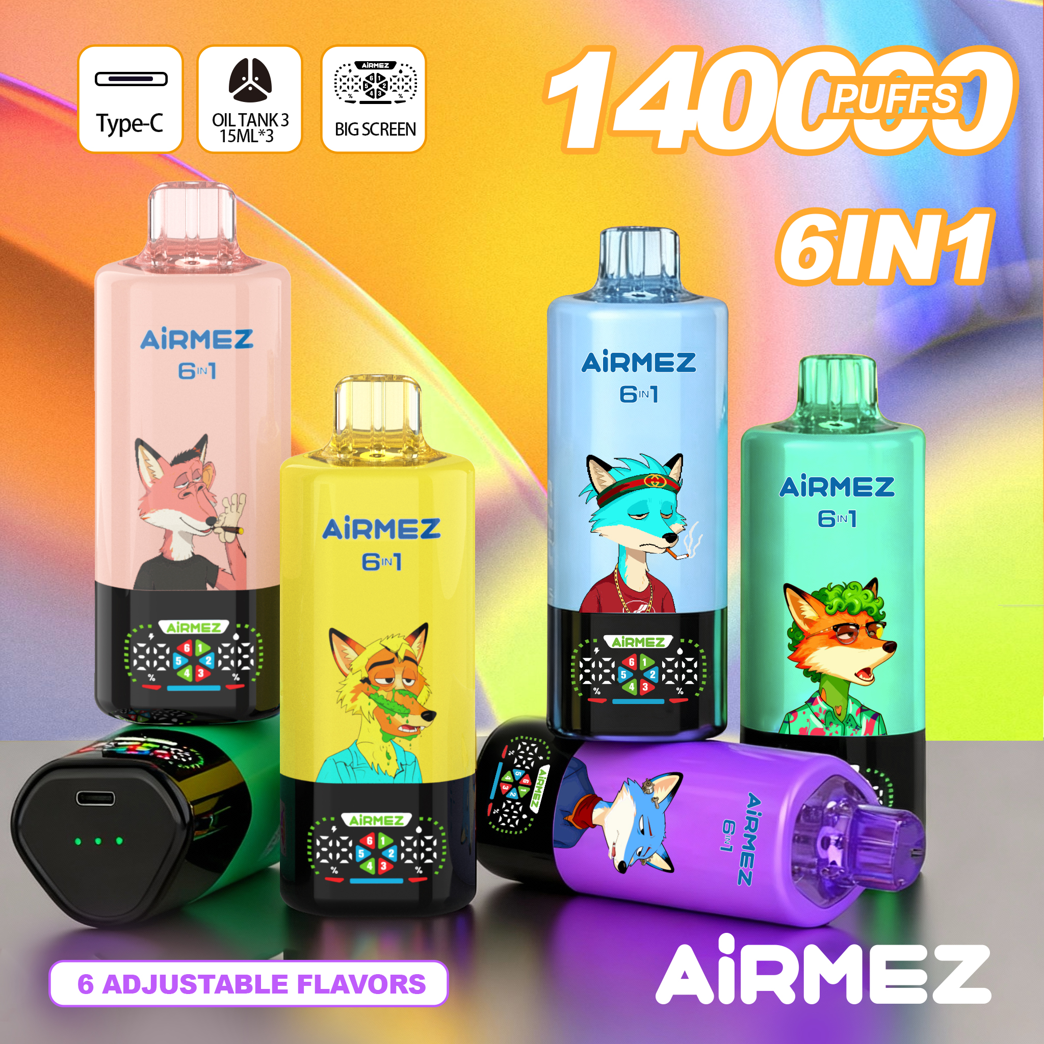 Airmez Fox 6-in-1 140K Puffs