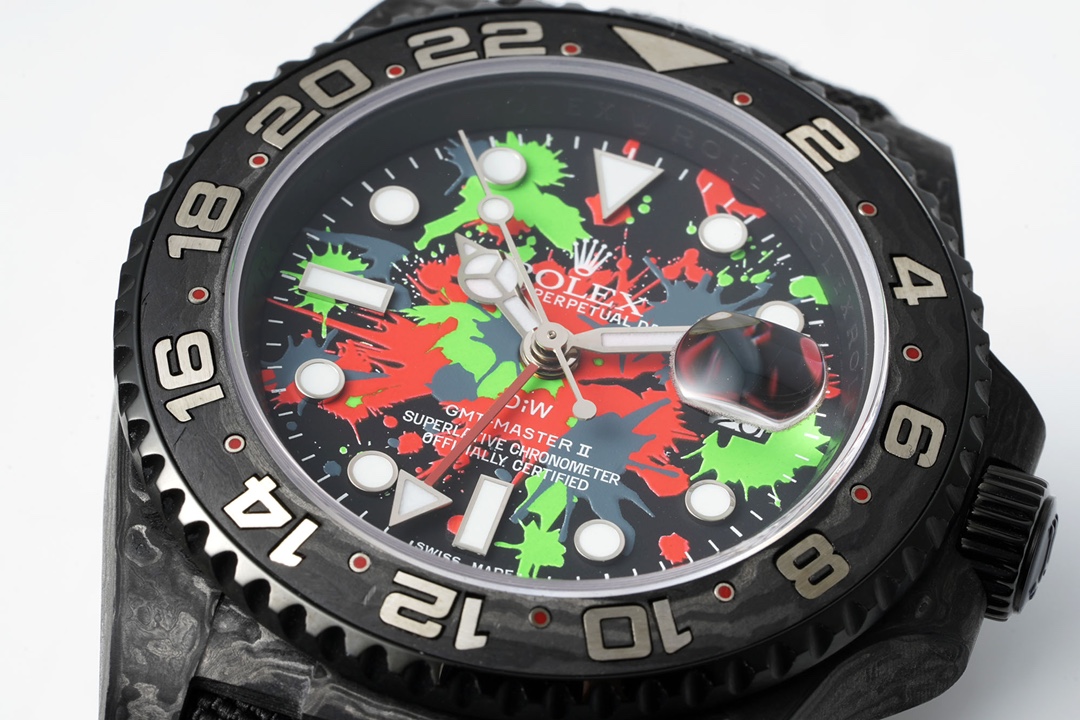 Diw New Rolex Ultra Limited Edition GMT-MASTER II - Carbon Fiber - Graffiti Color(1:1 replica) - Elite Watch Atelier