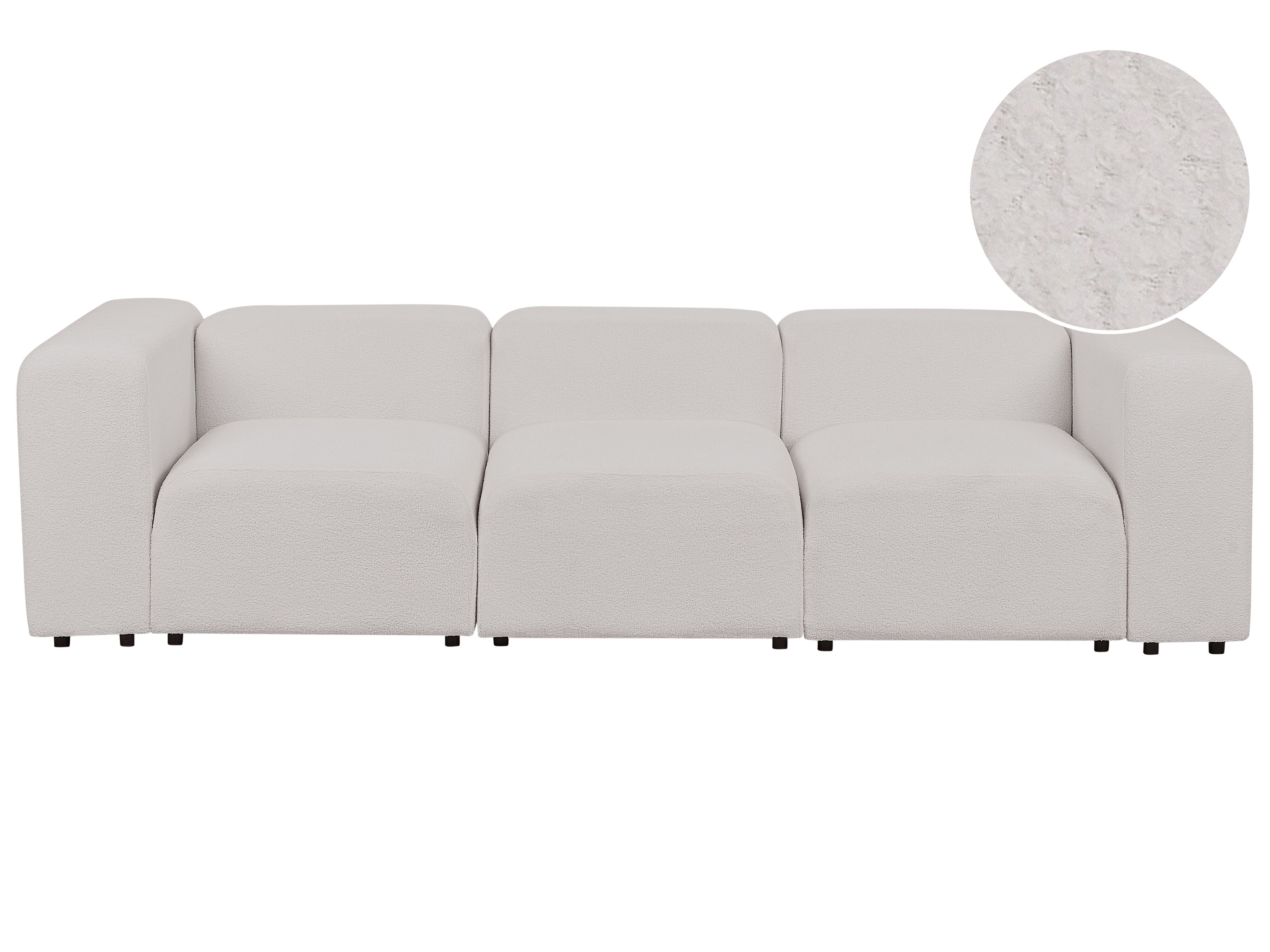 Modular Sofa 3 Seater FALSTERBO Boucle Light Grey