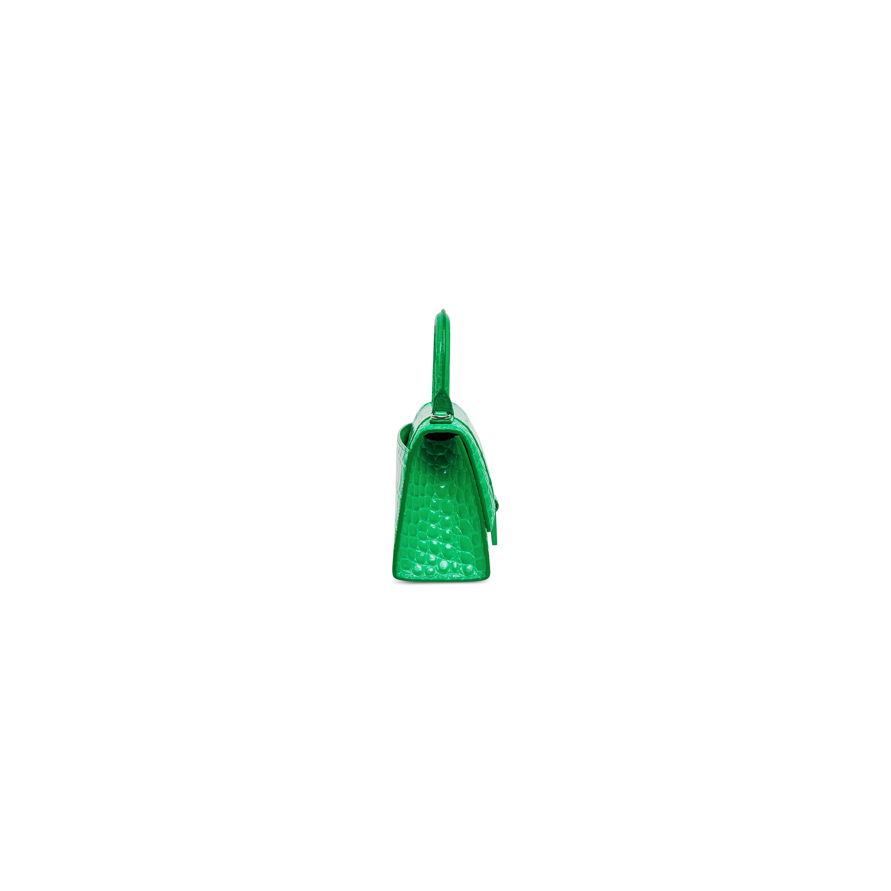 WOMEN'S HOURGLASS XS HANDBAG CROCODILE EMBOSSED IN GREEN - Replicaclubs
