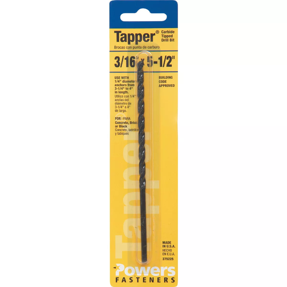 HILLMAN The Anchor Center 3/16 In. x 5-1/2 In. Tapcon Masonry Drill Bit