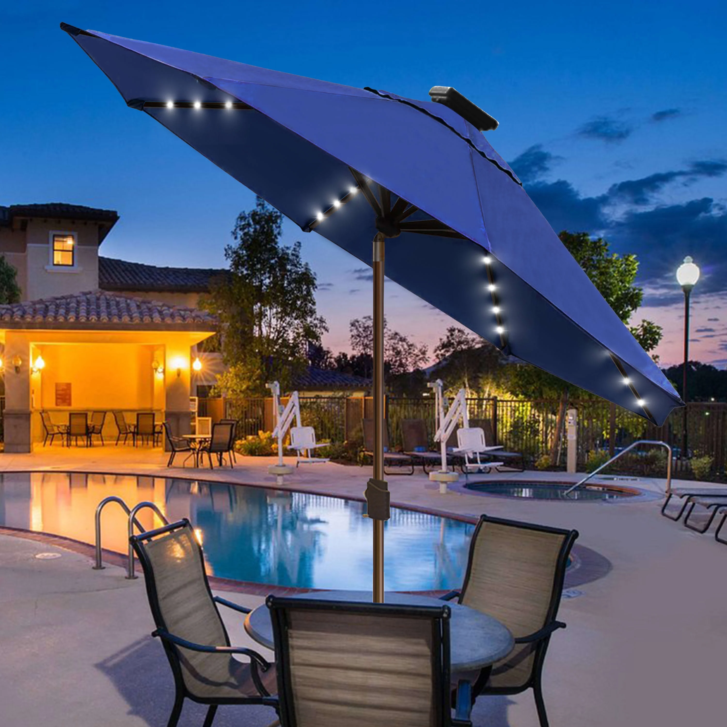 EliteShade Sunbrella Solar Umbrellas 9ft Market Umbrella with 80 LED Lights Patio Umbrellas Outdoor Table Umbrella with Ventilation and 5 Years Non-Fading Top,Ruby - Image 44