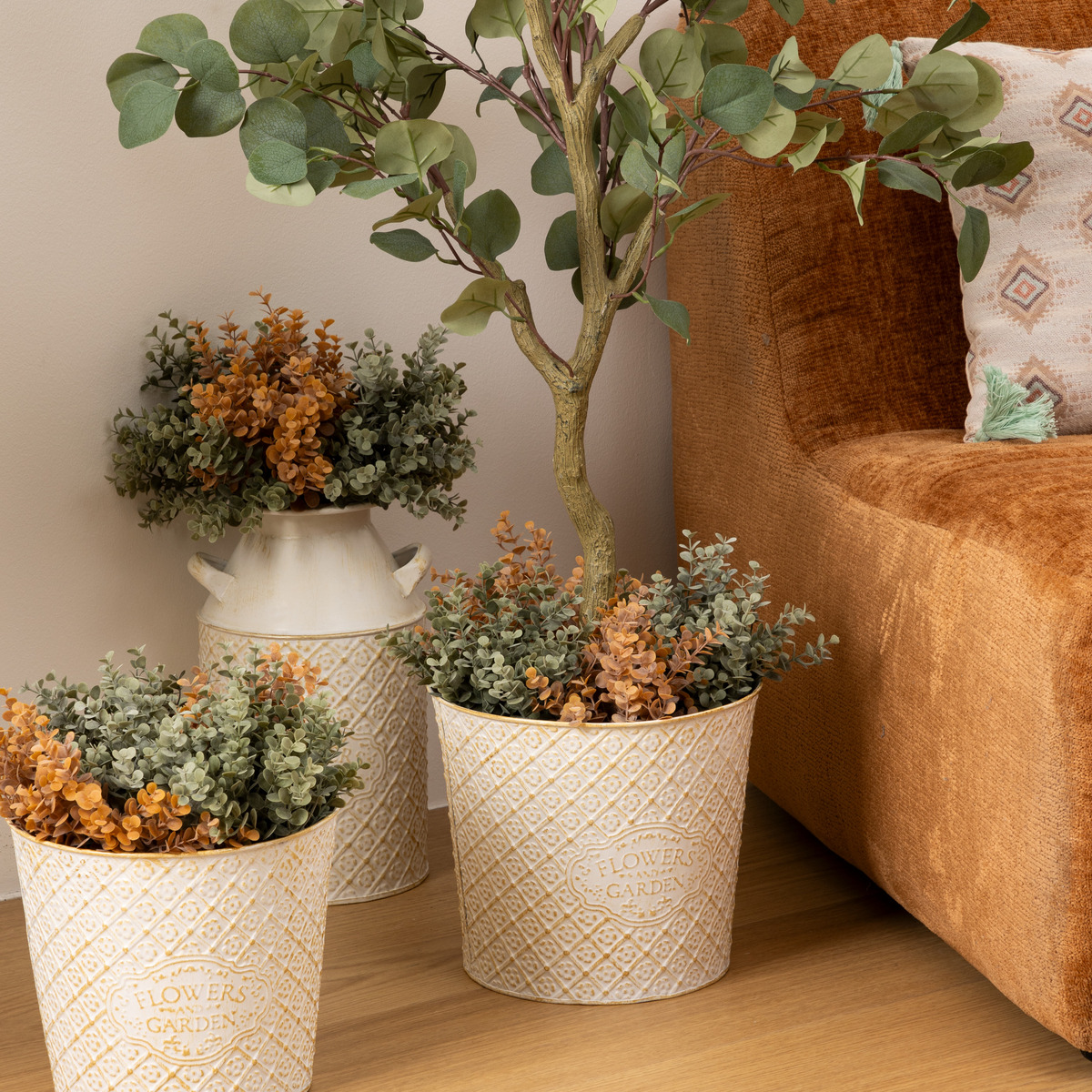 2 flower pots "Tino" White, H.20/22 cm