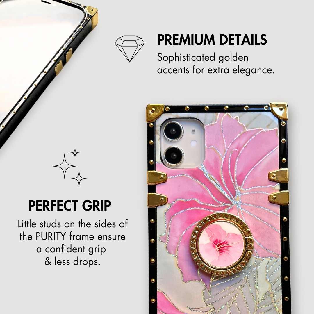 Samsung Case with Ring Pink Hibiscus - Wholesale & Influencer