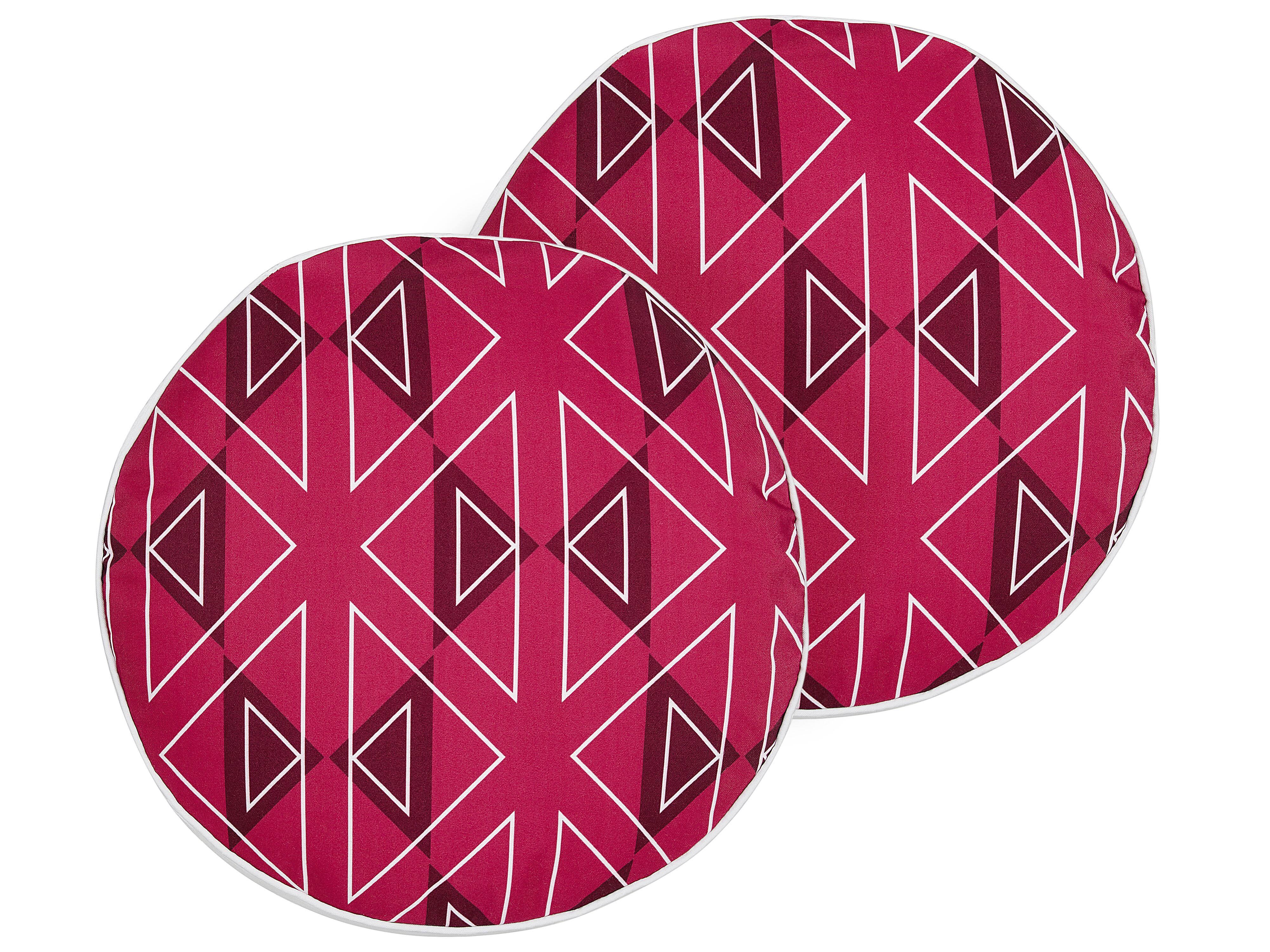 Set of 2 Outdoor Cushions MEZZANO Geometric Pattern 40 x 40 cm Pink