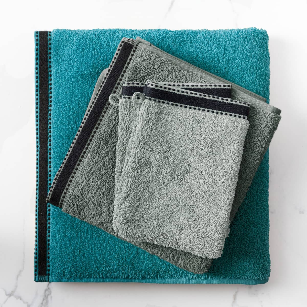 Set of 2 flannels "Joia" Slate grey, 15x21 cm, 550 g/m&sup2;