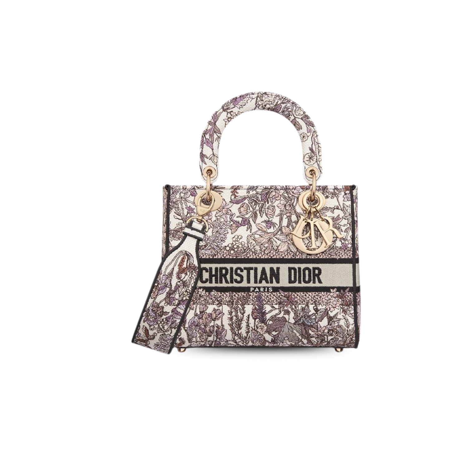 Christian Dior Medium Lady D-Lite Bag White For Women 9.5in/24cm M0565OEBU_M20E