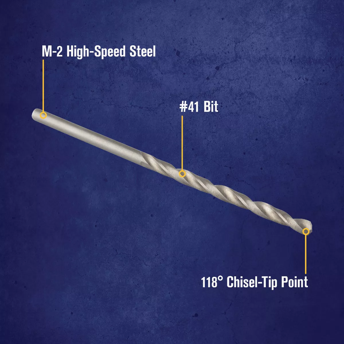 Irwin #41 Bright High Speed Steel Wire Gauge Drill Bit