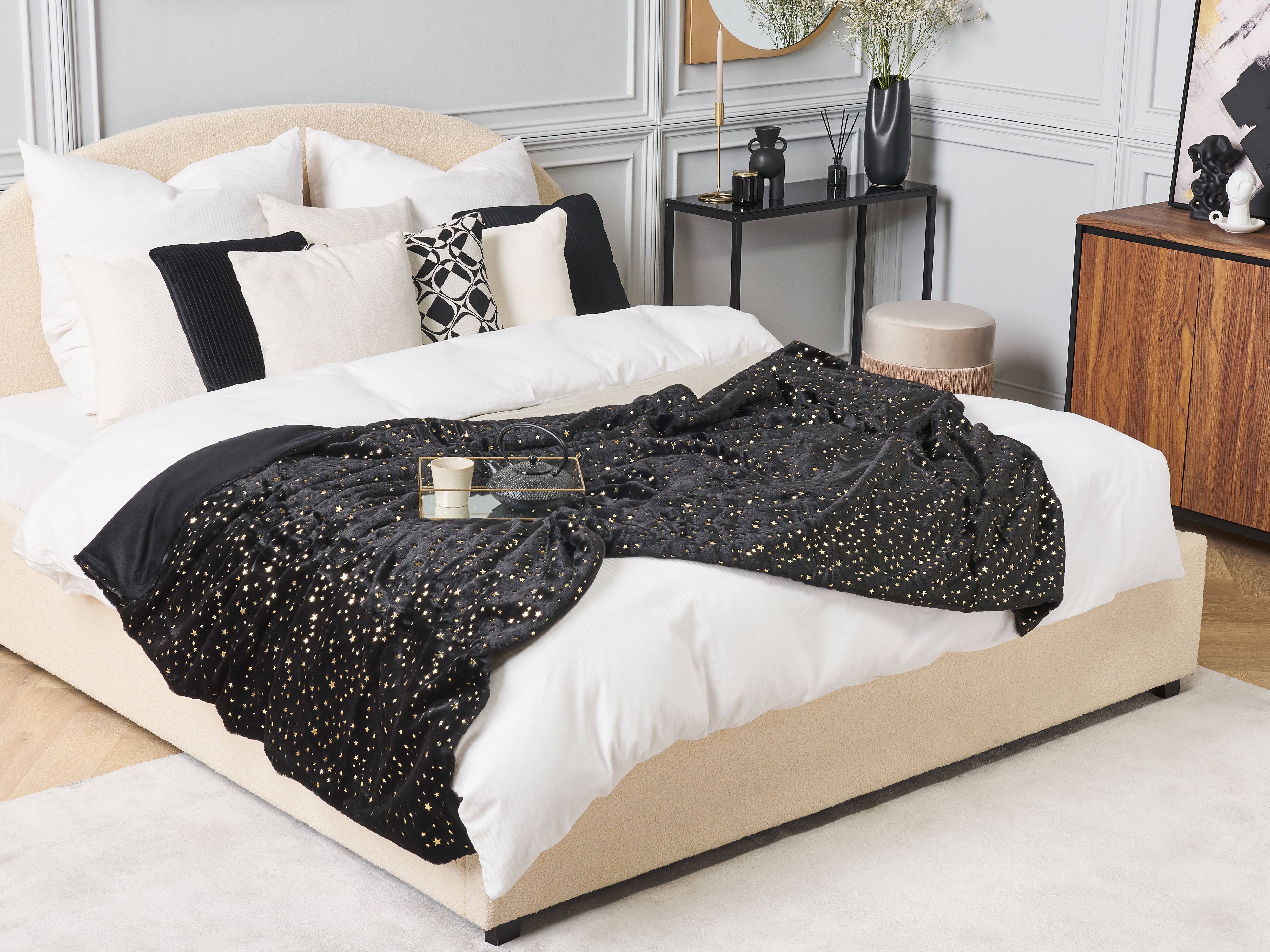 Blanket ALAZEYA 130 x 180 cm Black