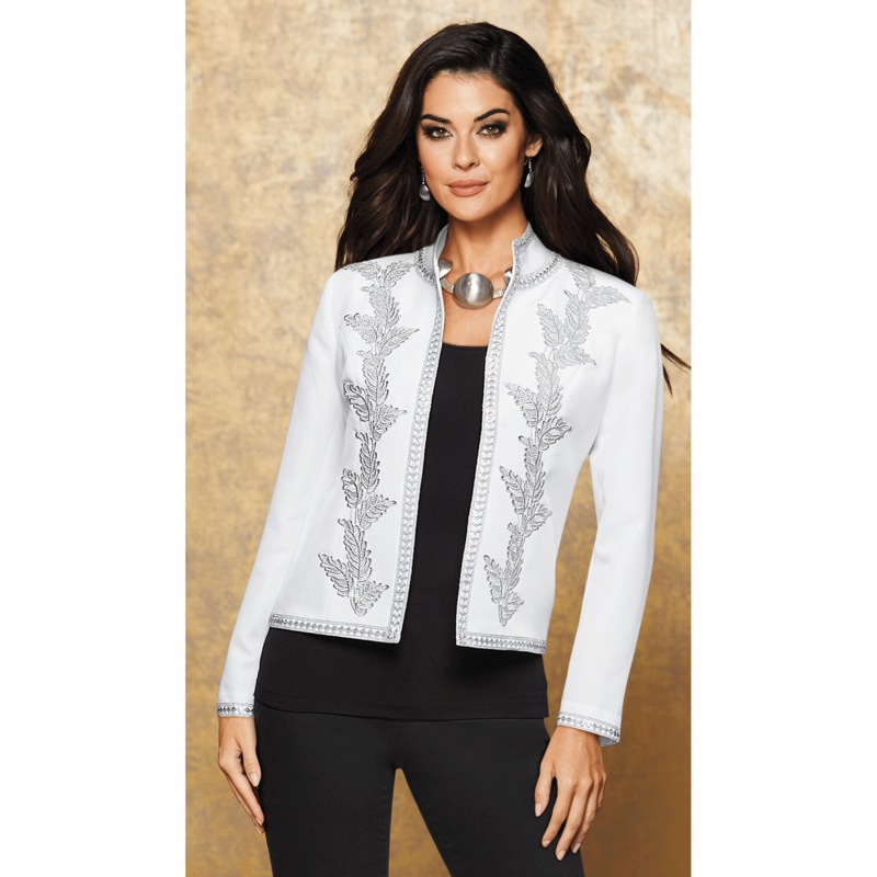 Elsa Richly Embroidered Women's  Jacket - MIDNIGHT VELVET CATALOG