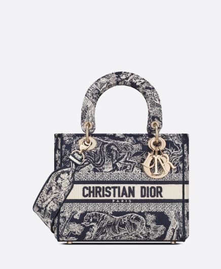 Christian Dior Medium Lady D-Lite Bag Blue, For Women, Women’s Handbags 24cm/9.5in CD M0565ORGO_M928