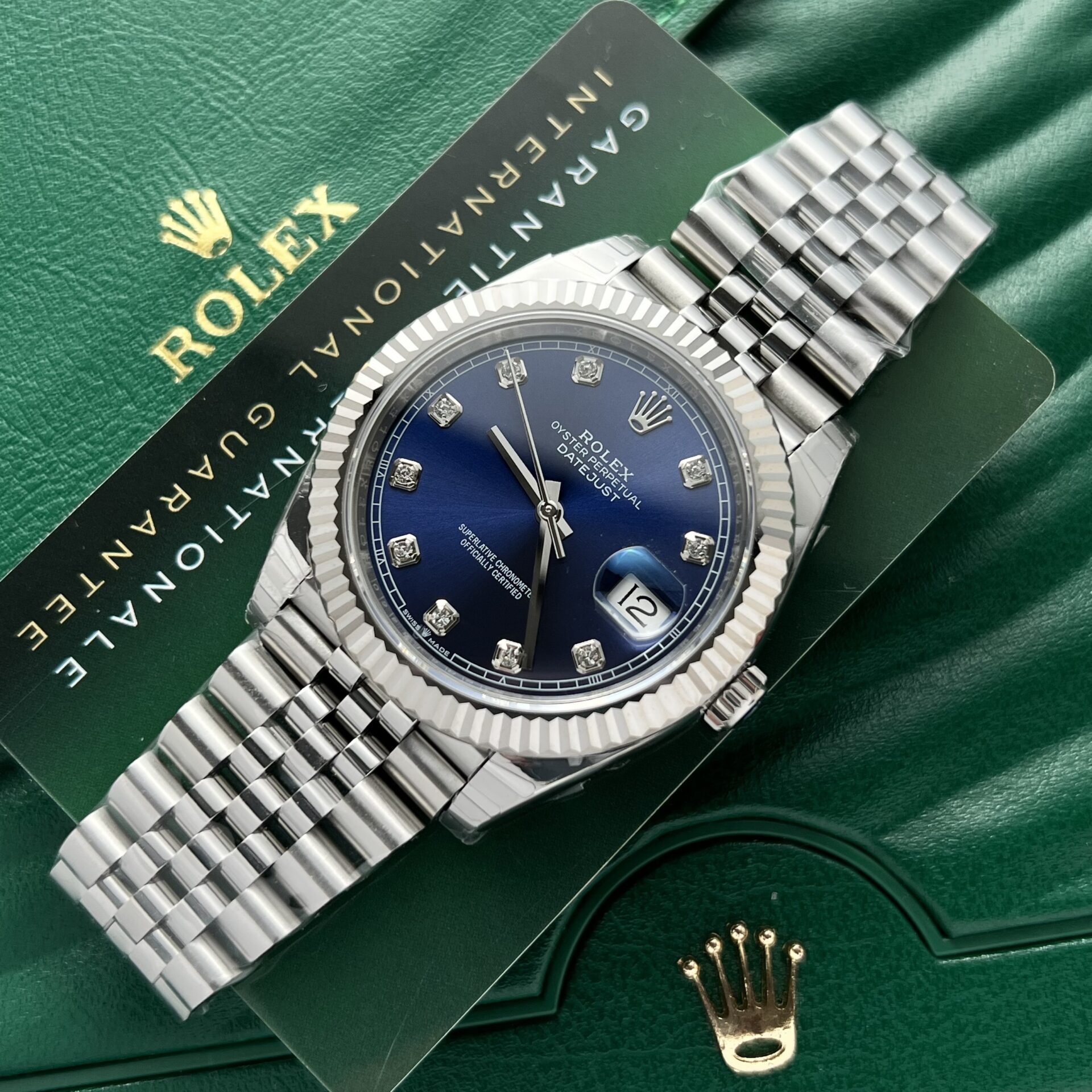 Rolex DateJust Replica 1:1 Watch Blue Dial Jubilee Strap EW Factory 36-41mm - Elite Watch Atelier