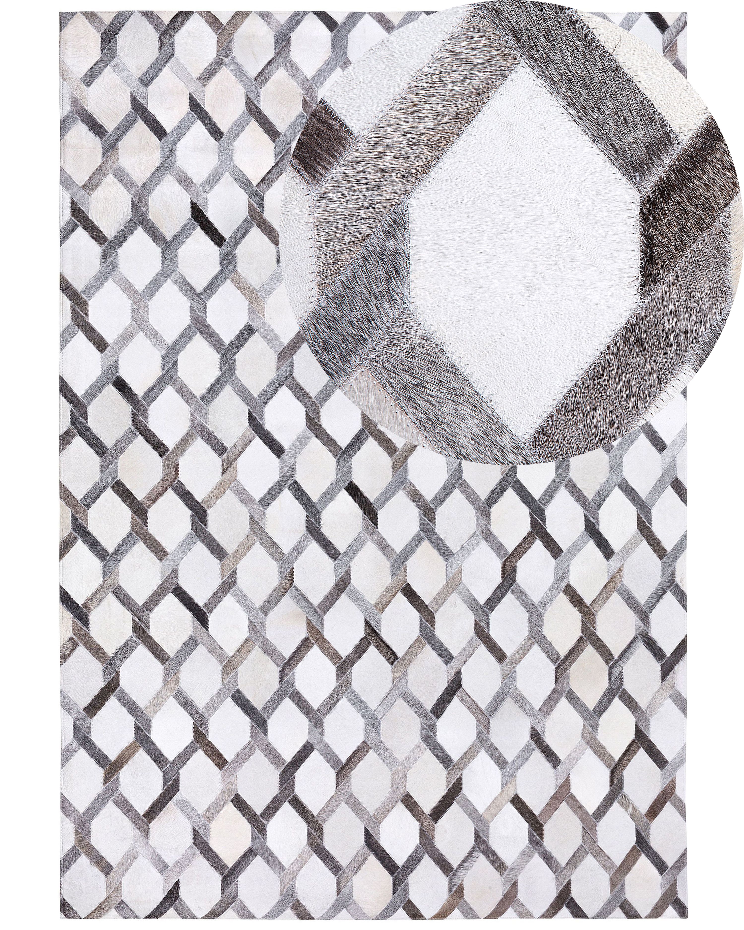 Rug AYDIN Grey 160 x 230 cm Leather