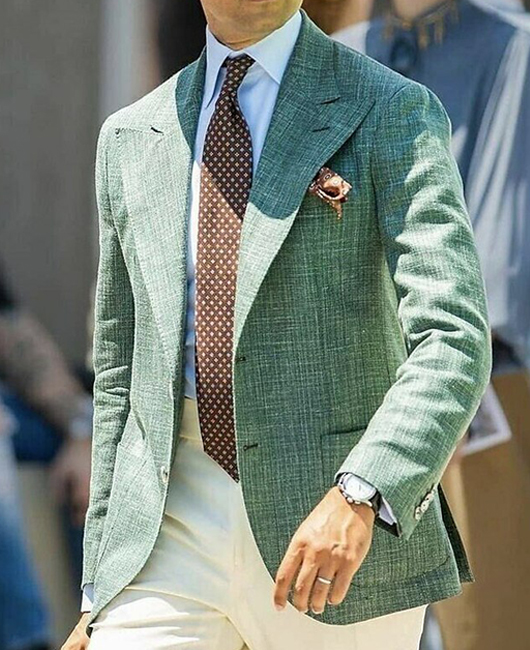 Casual Plain Lapel Collar Pocket Two Button Blazer