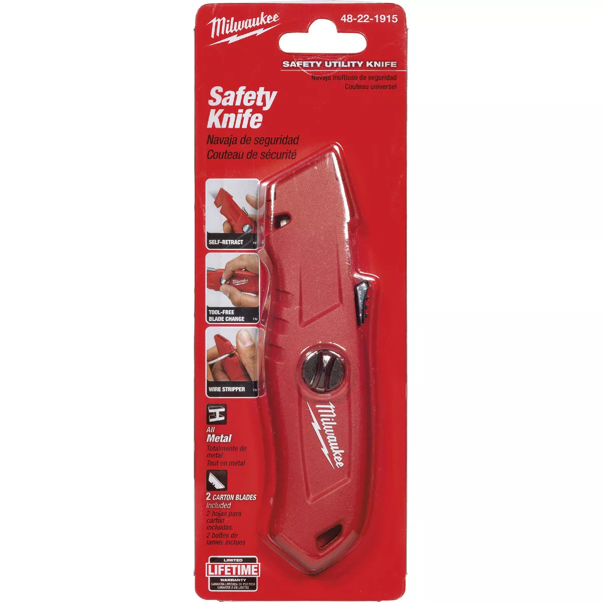 Milwaukee Self-Retracting Straight Utility Knife