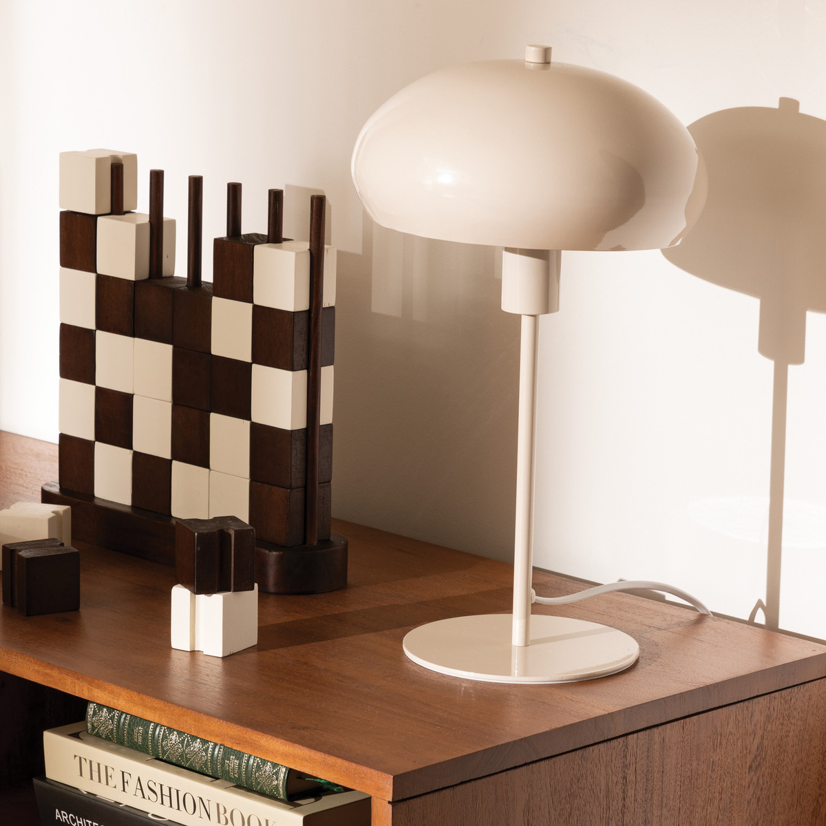 Mushroom-shaped desk lamp "Savio" Beige, H. 38 cm