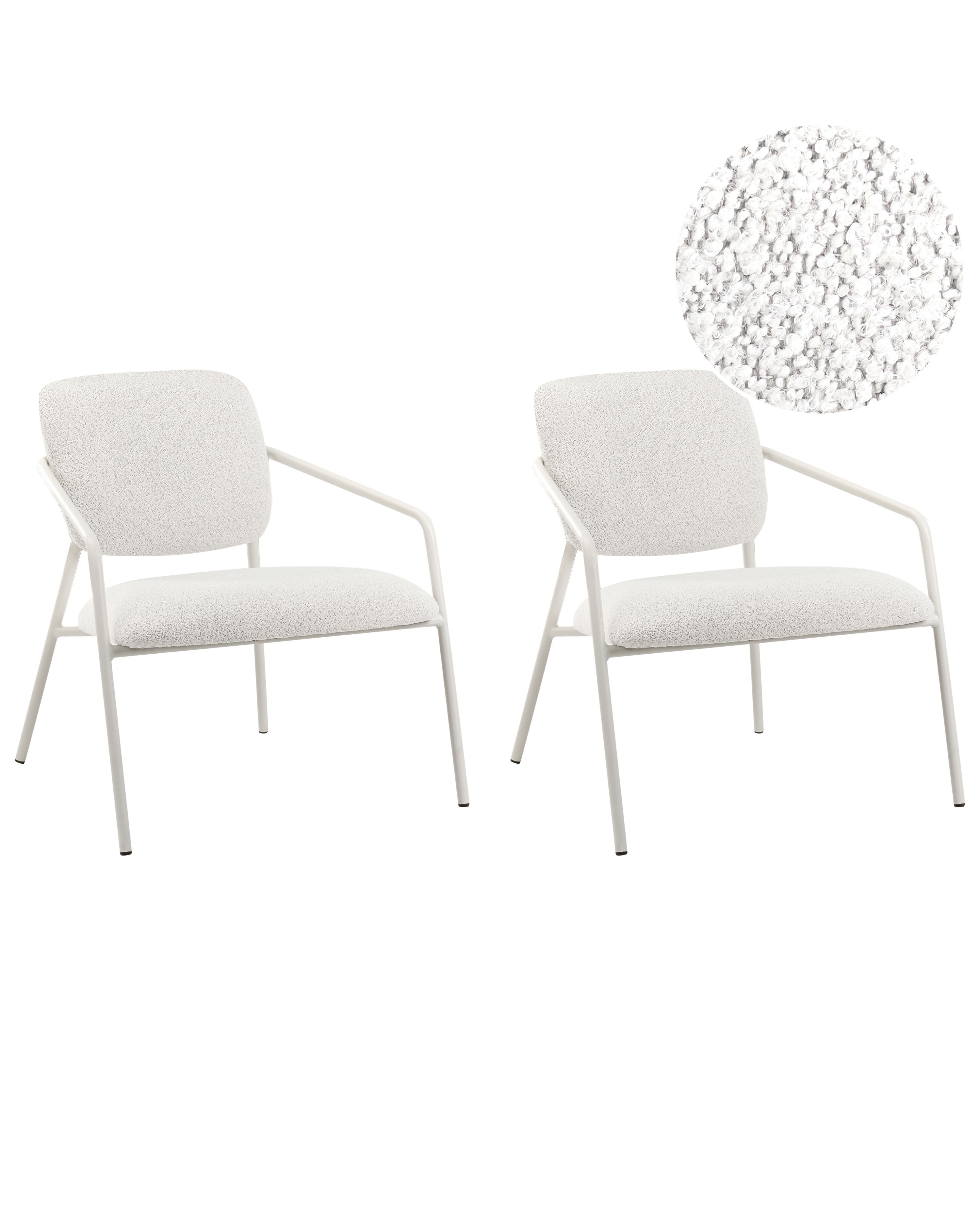 Set of 2 Armchairs LOA Fabric Off-White