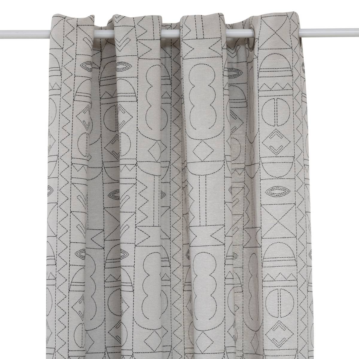 Curtain "Malakite" Jacquard, Black & White, 140x260 cm