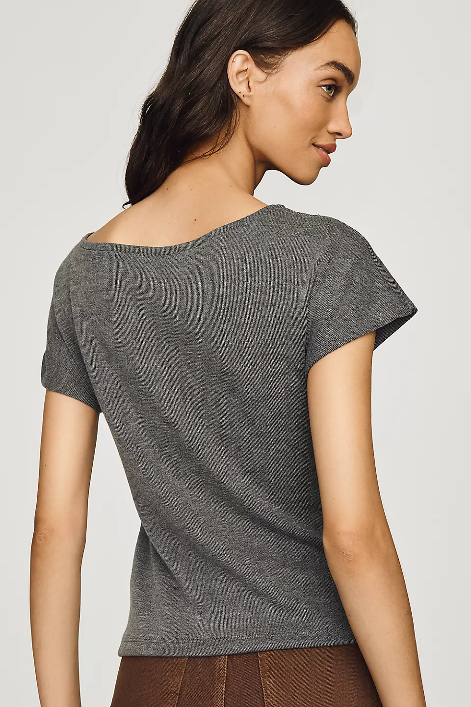 Anthropologie Wrap Top - Grey