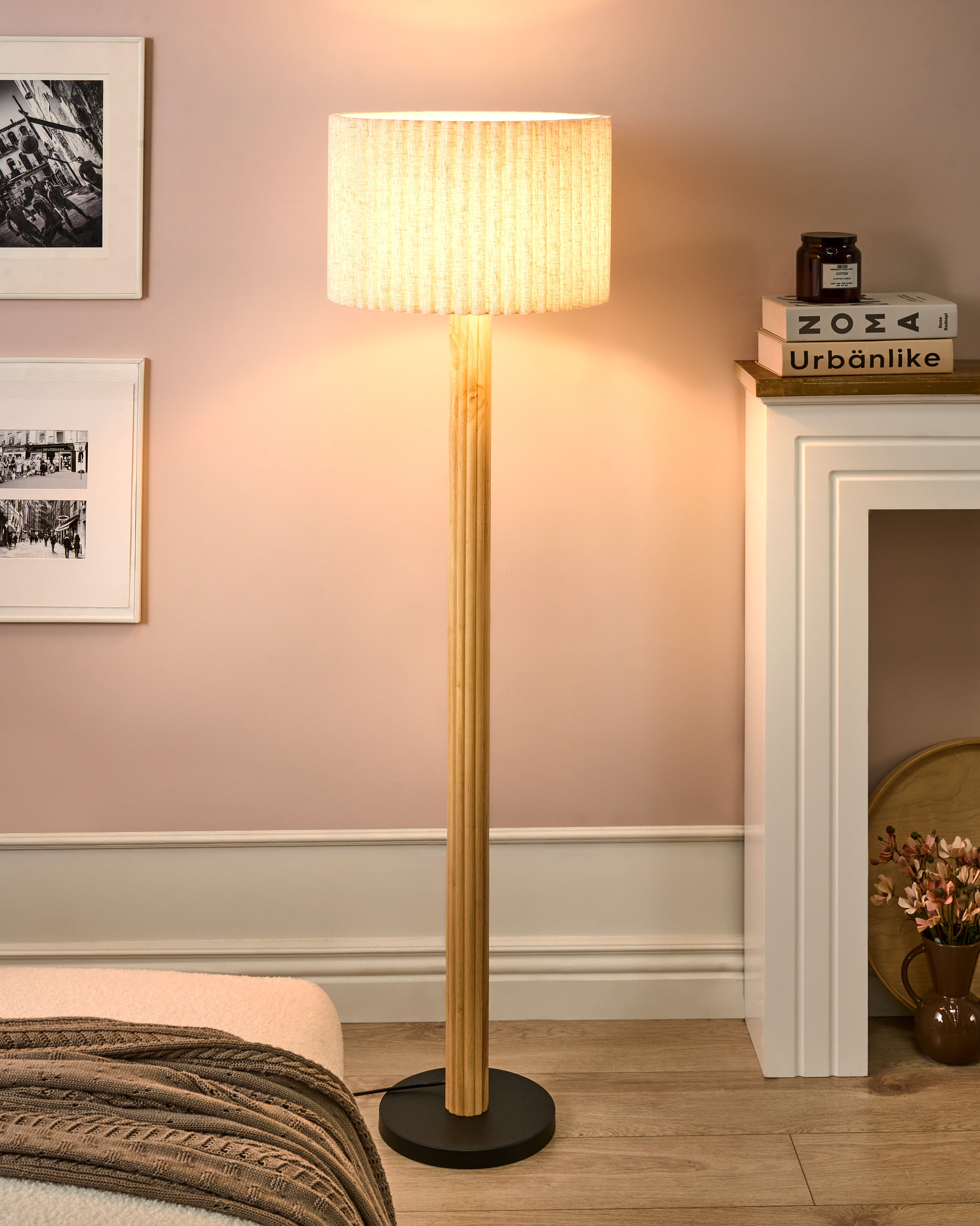 Floor Lamp BELESSA Linen Light Beige