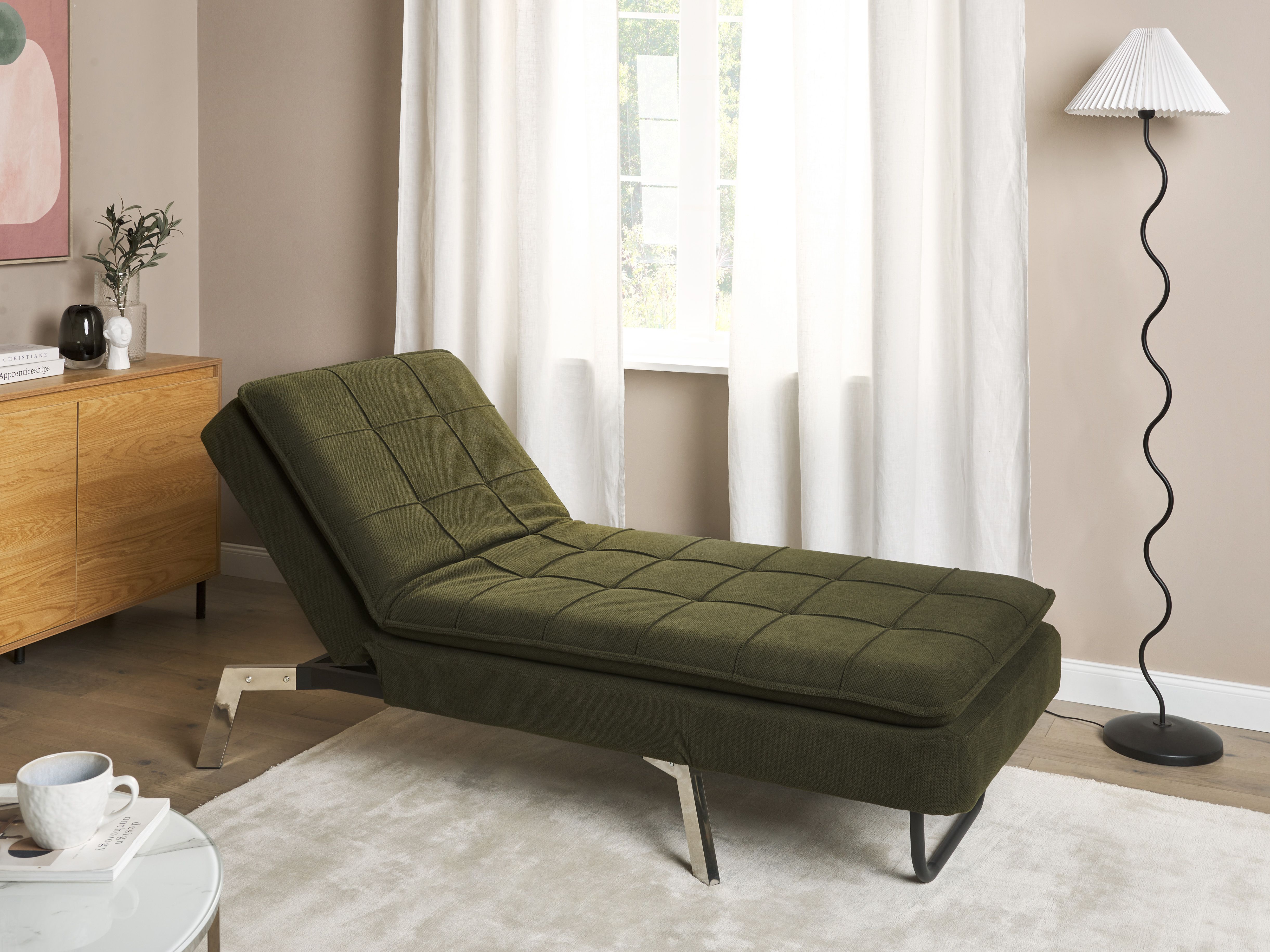 Chaise Longue LOIRET Fabric Green