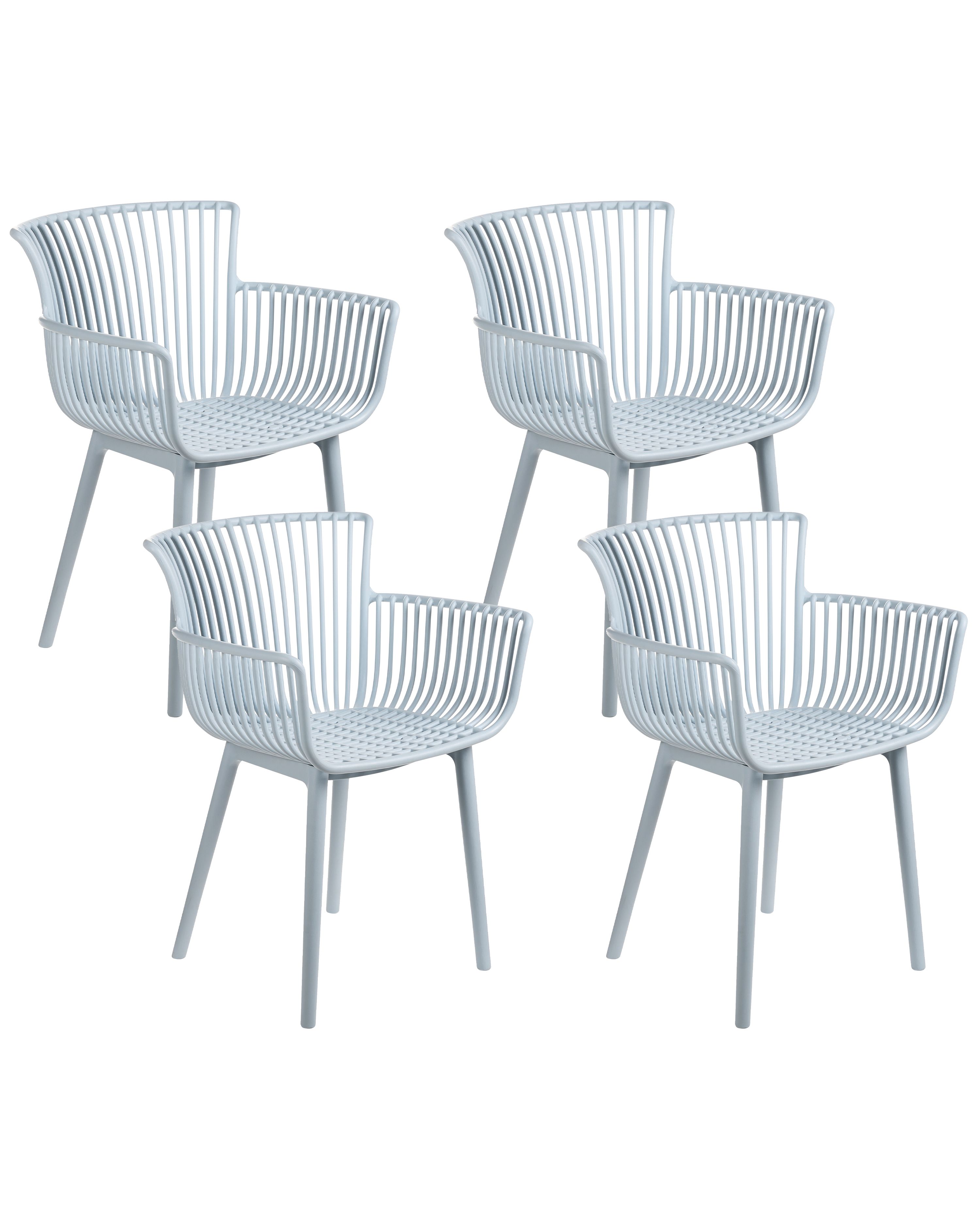 Set of 4 Garden Chairs PESARO Light Blue