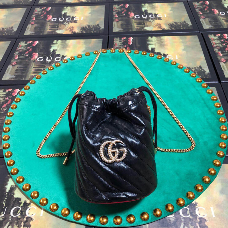 Replica Gucci Gg Marmont Mini Bucket Bag 575163 Black1:1High-quality replica